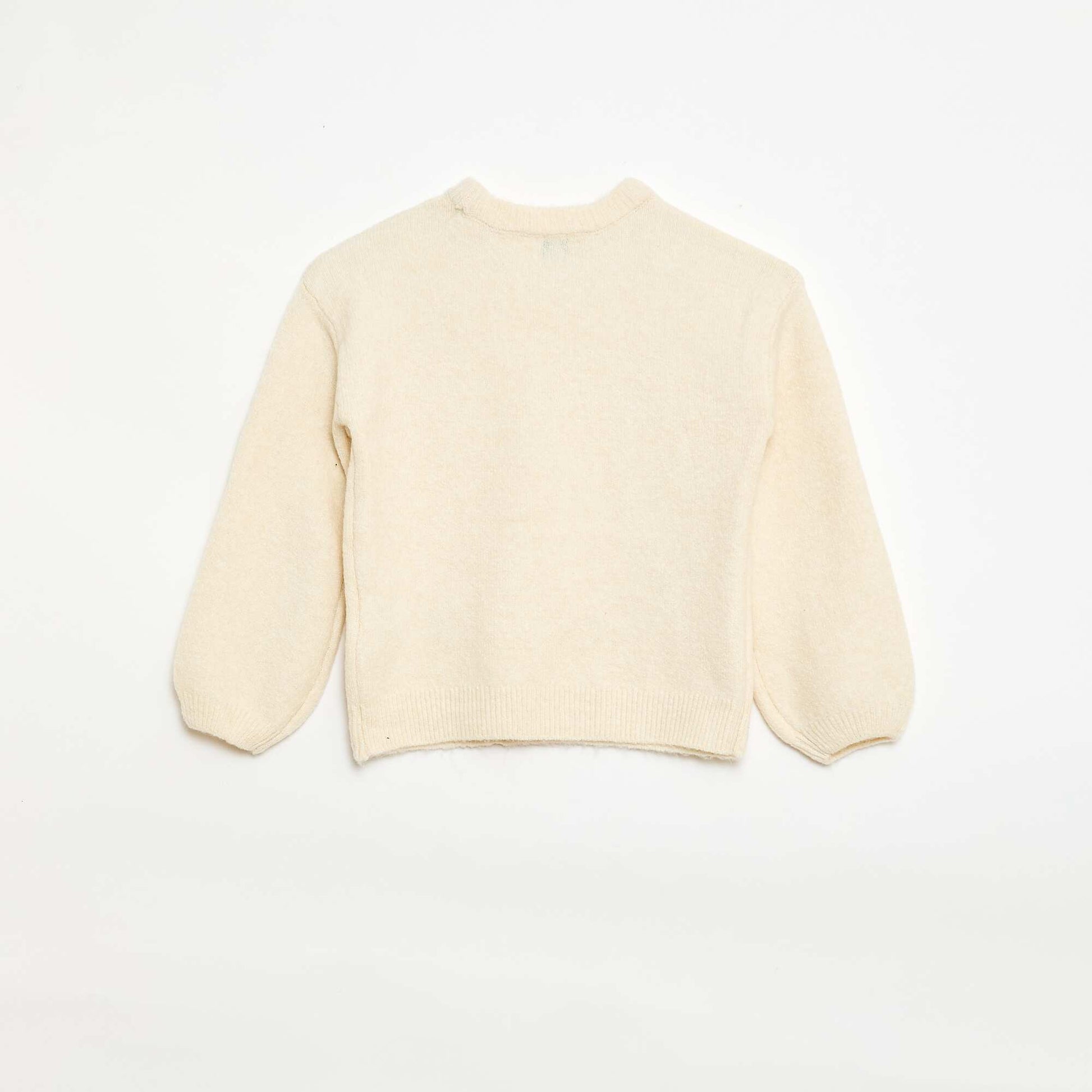 Pull à broderies fleurs BEIGE