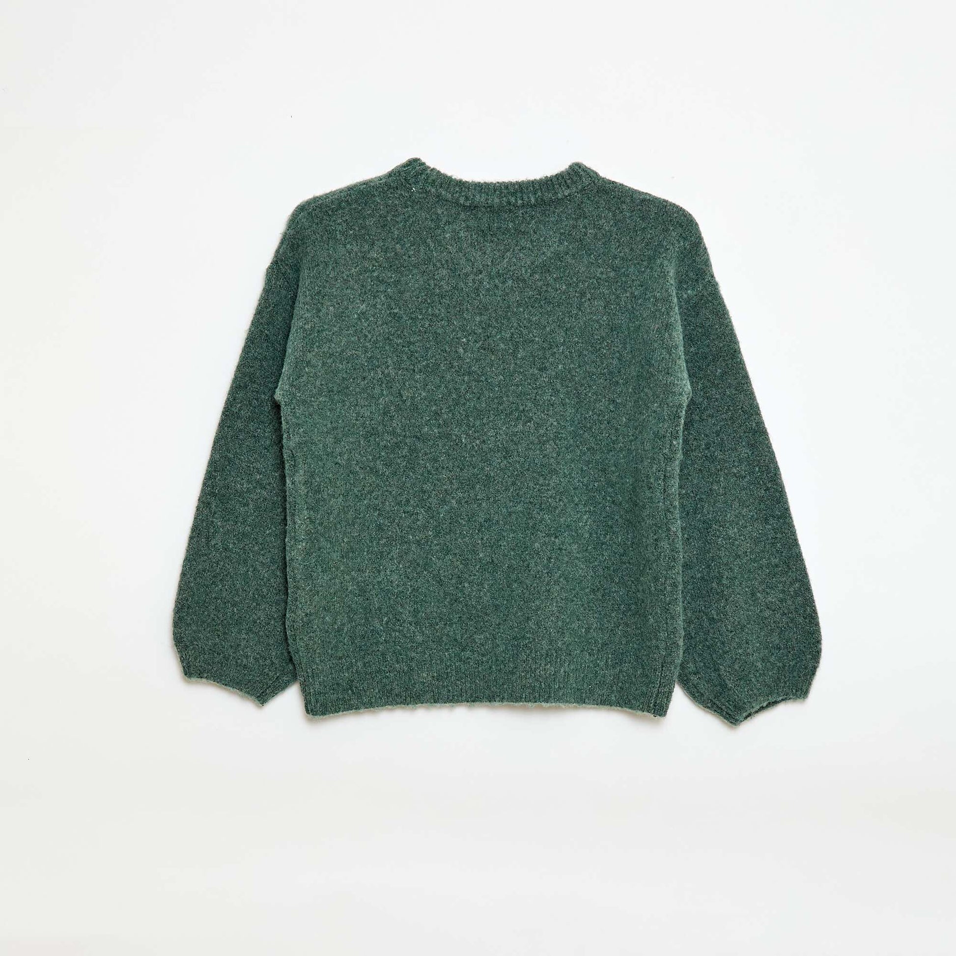 Pull à broderies fleurs VERT