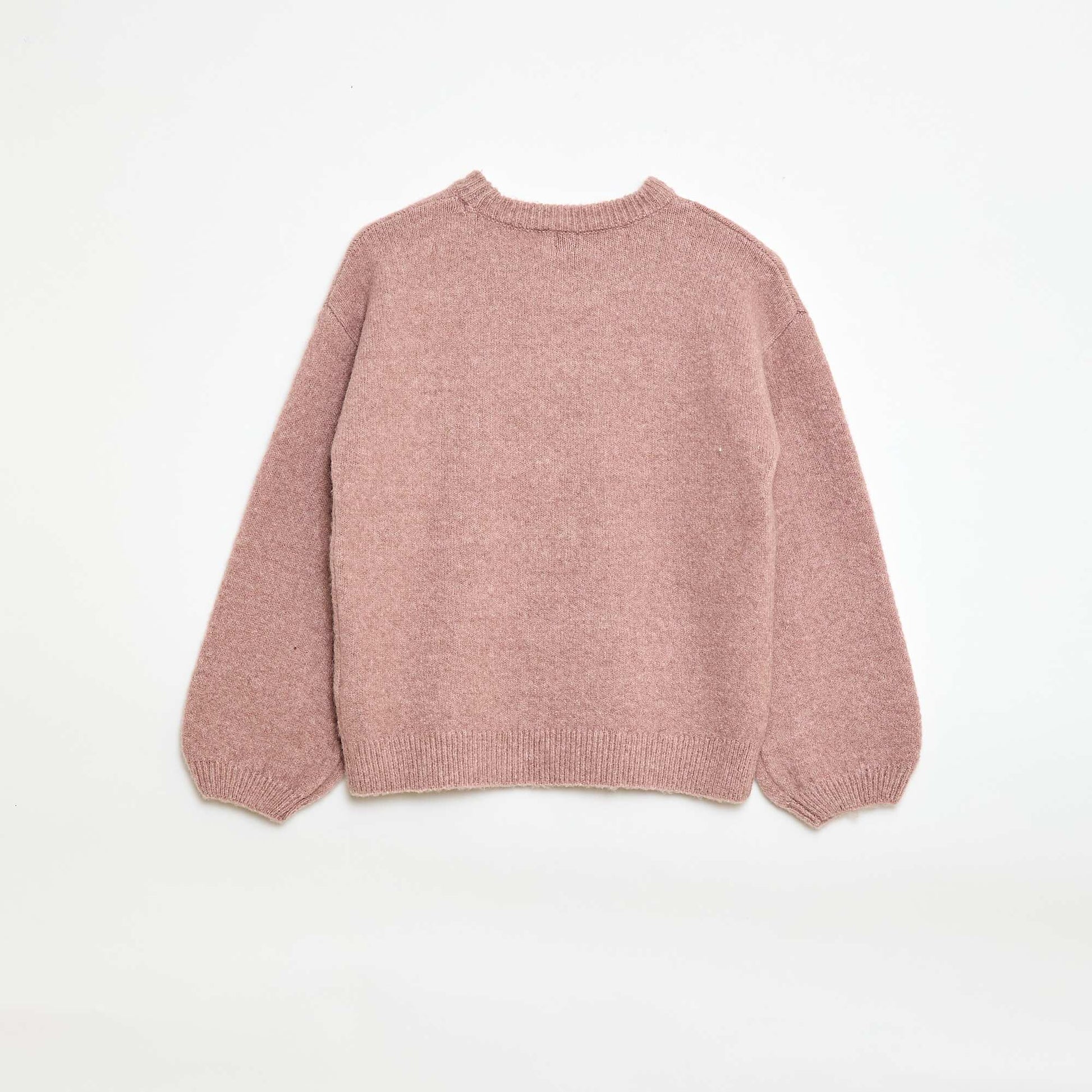 Pull à broderies fleurs ROSE