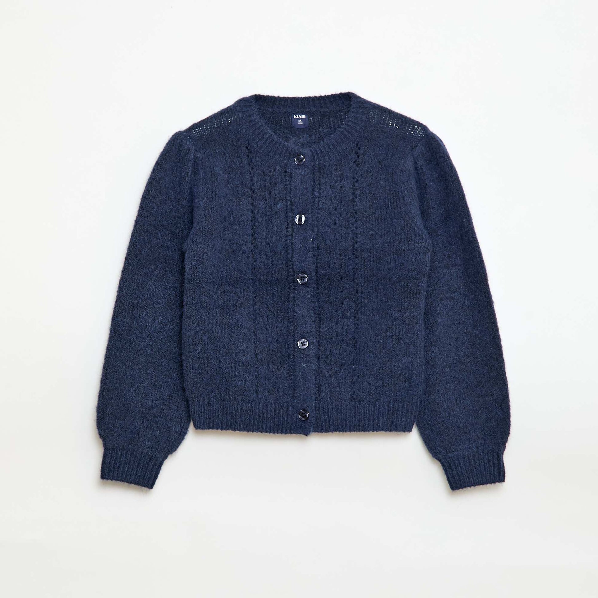 Gilet en maille pointelle BLEU MARINE
