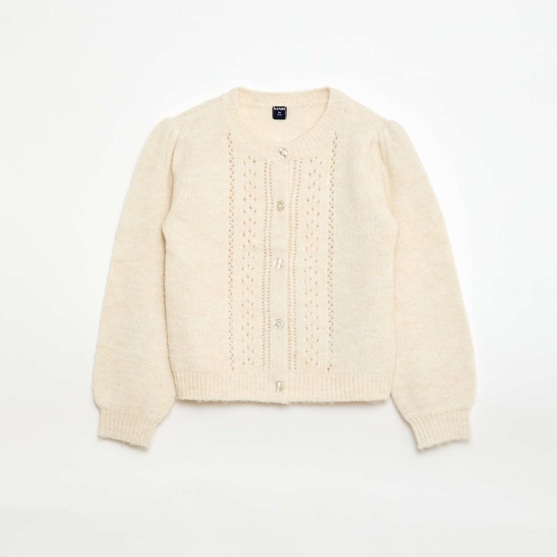 Pull chaud en maille pointelle BEIGE