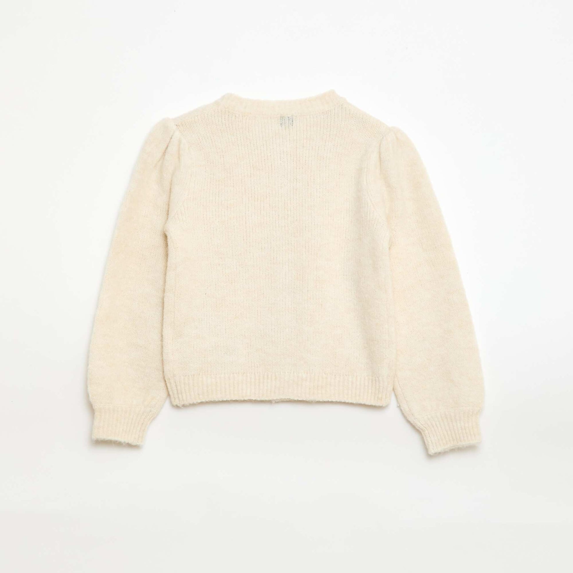 Pull chaud en maille pointelle BEIGE