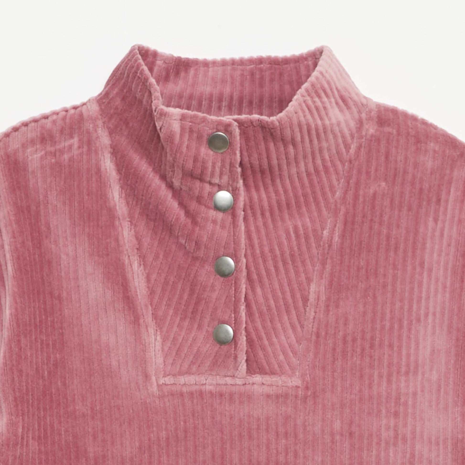 Sweat en velours côtelé avec col camionneur ROSE