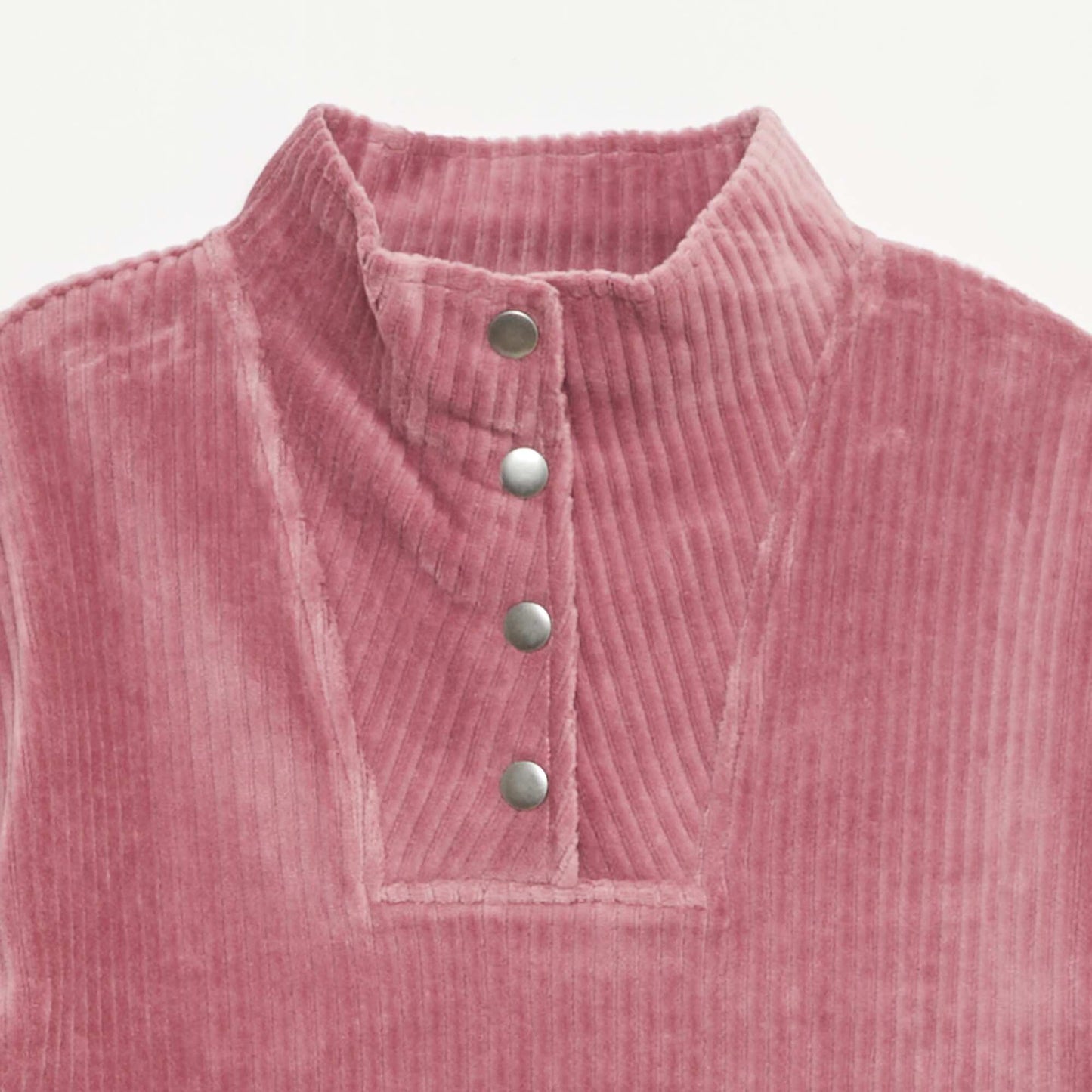 Sweat en velours côtelé avec col camionneur ROSE