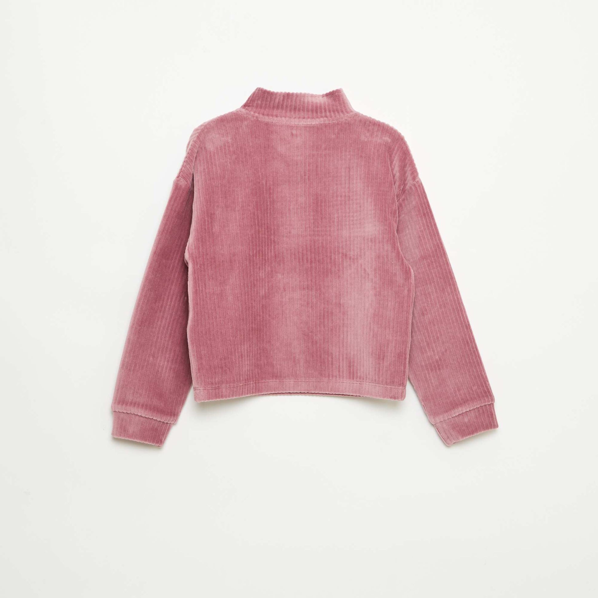 Sweat en velours côtelé avec col camionneur ROSE
