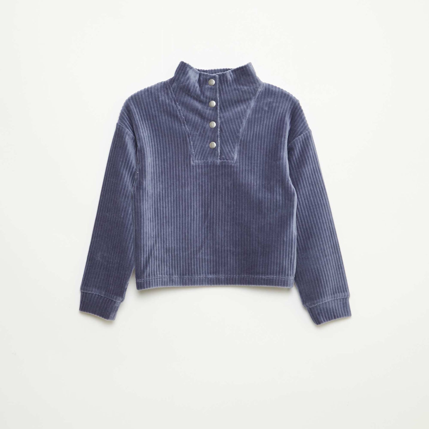 Sweat en velours côtelé avec col camionneur BLEU