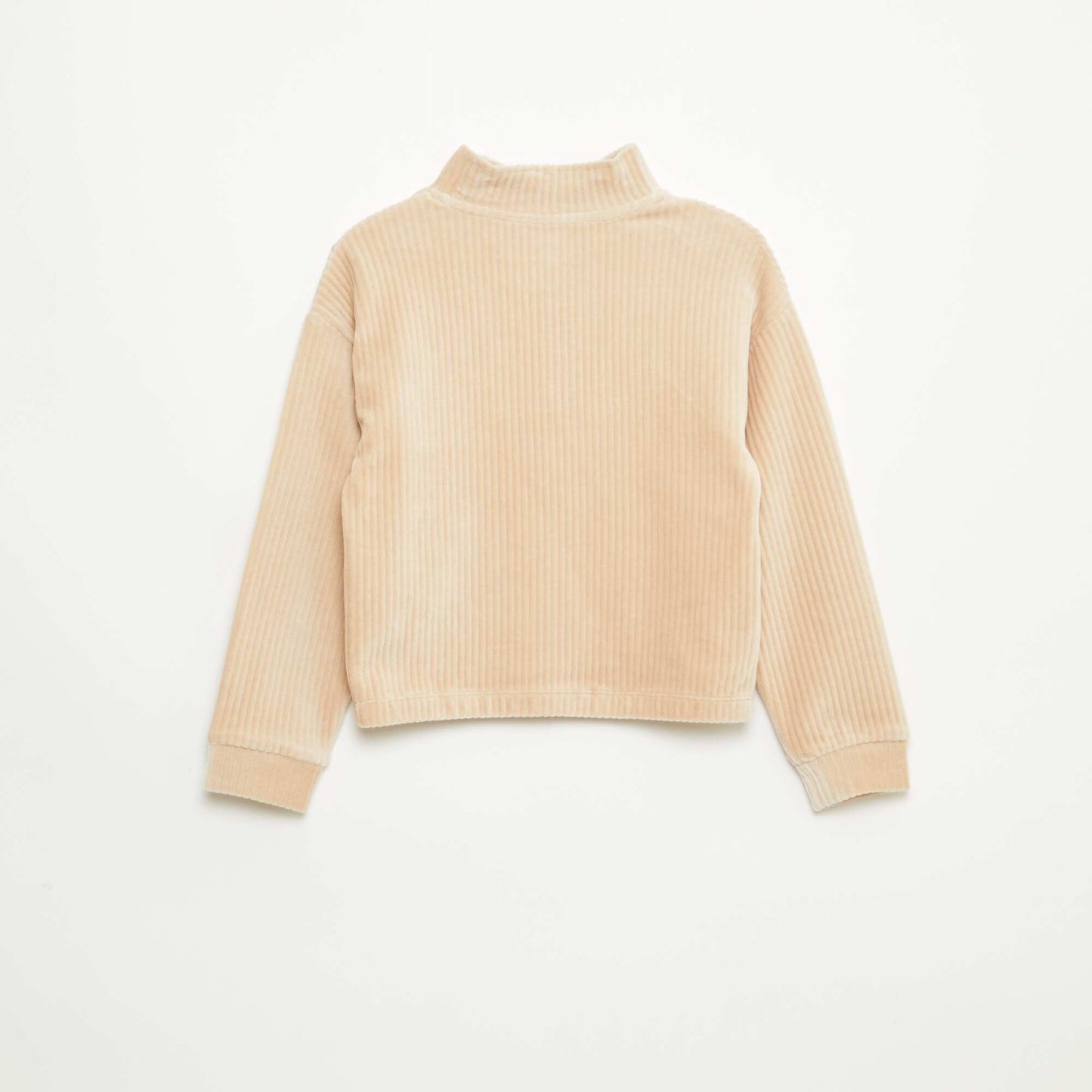 Sweat en velours côtelé avec col camionneur BEIGE