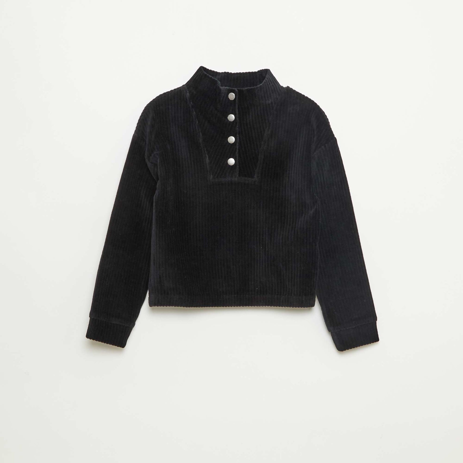Sweat en velours côtelé avec col camionneur NOIR