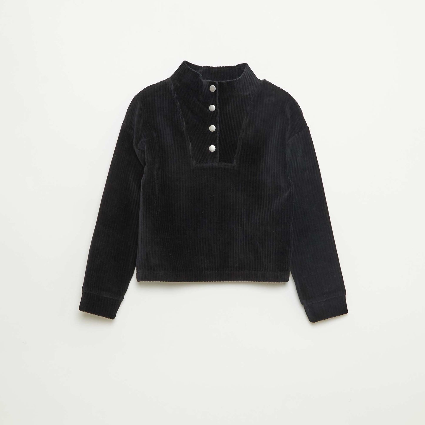 Sweat en velours côtelé avec col camionneur NOIR