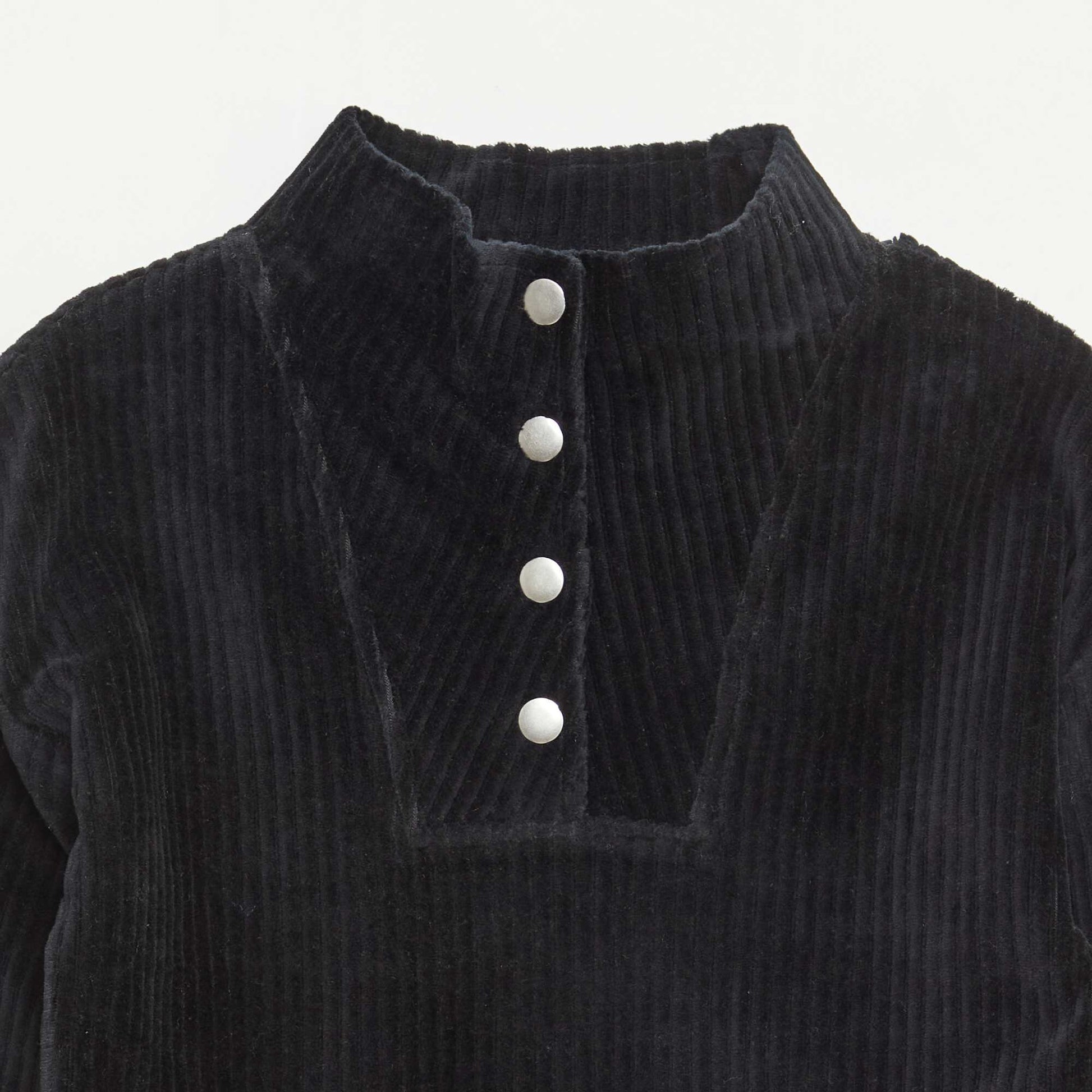 Sweat en velours côtelé avec col camionneur NOIR