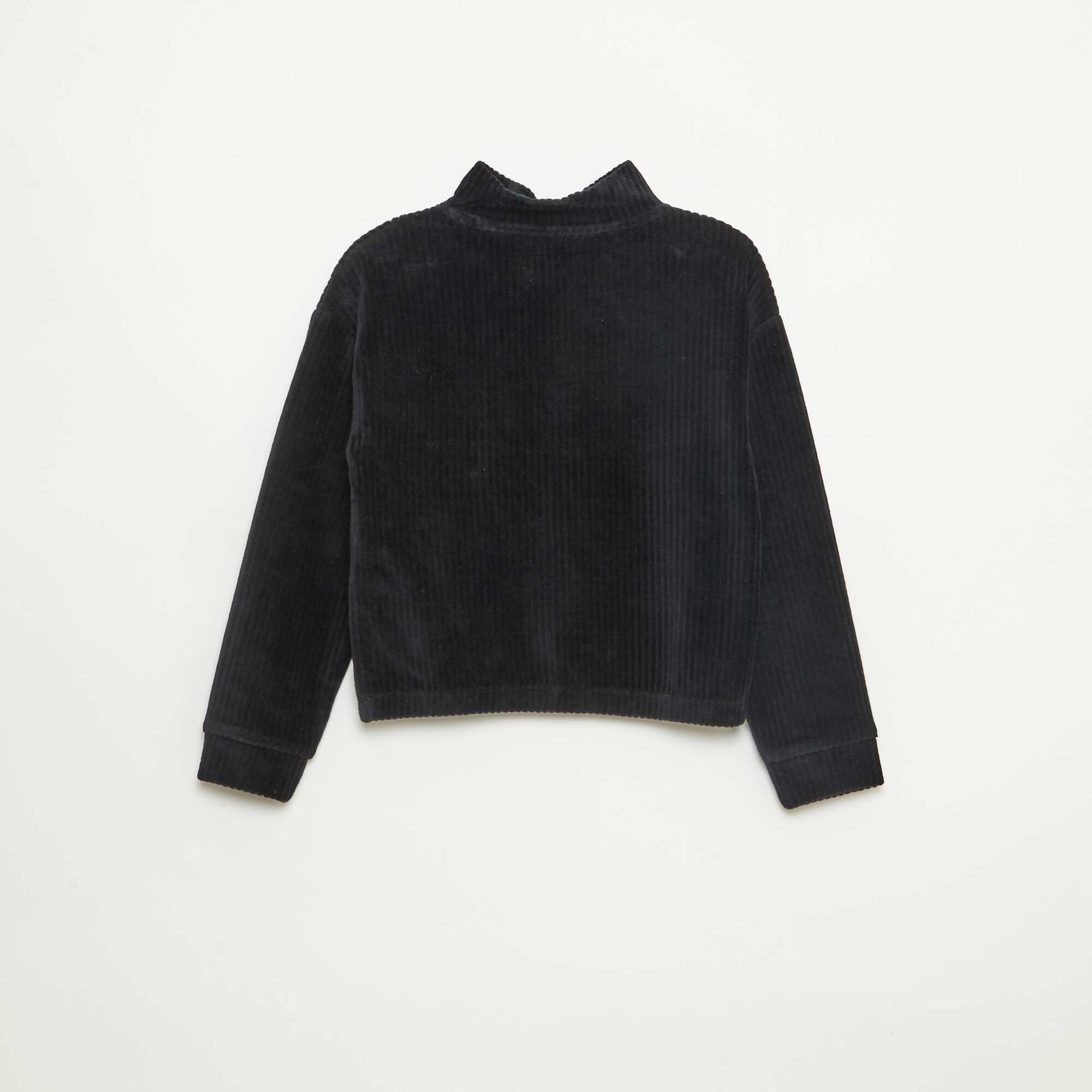 Sweat en velours côtelé avec col camionneur NOIR