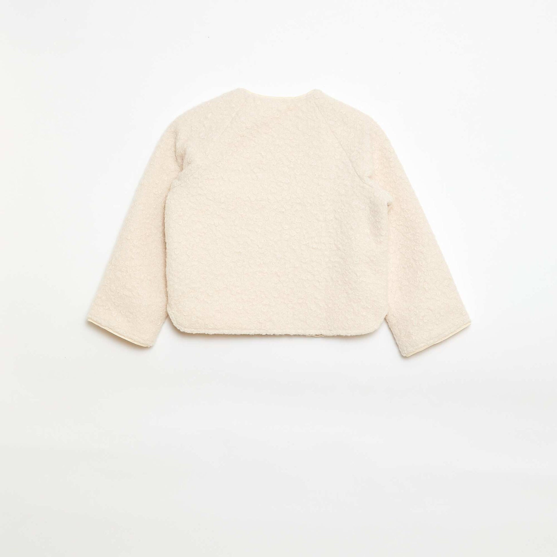 Veste à pressions effet moutonné BLANC