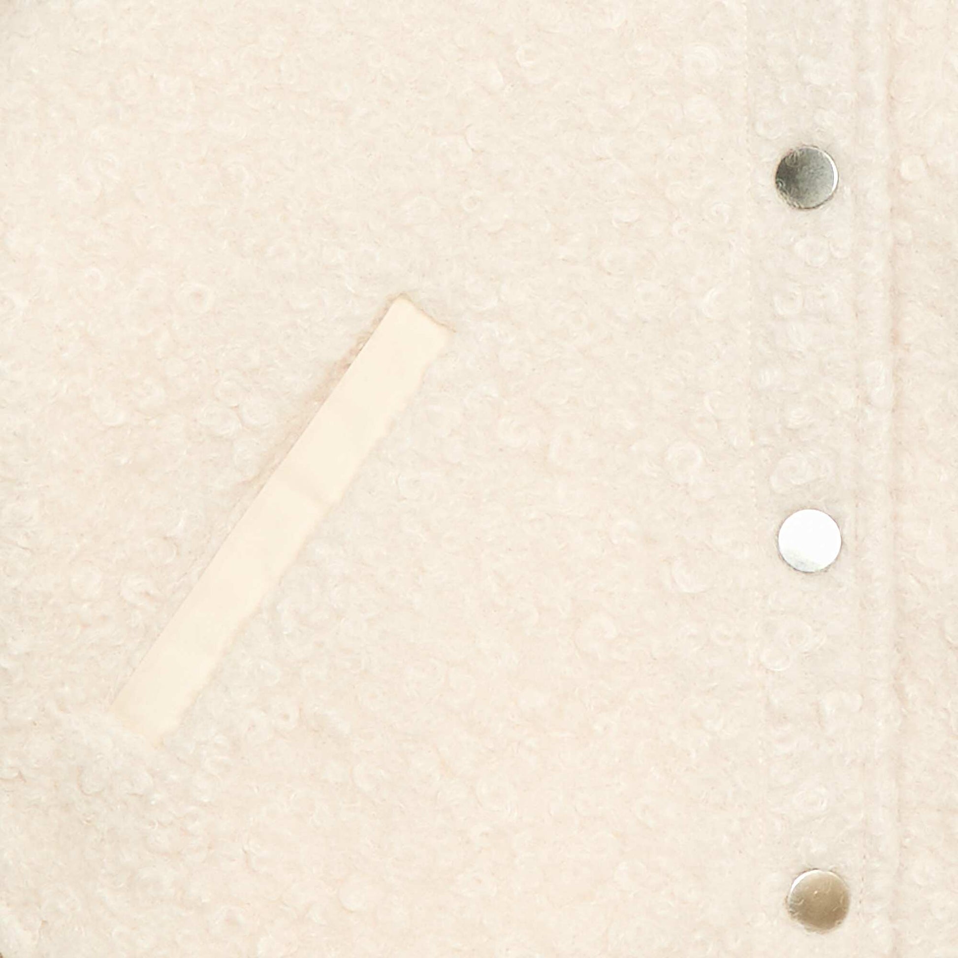 Veste à pressions effet moutonné BLANC