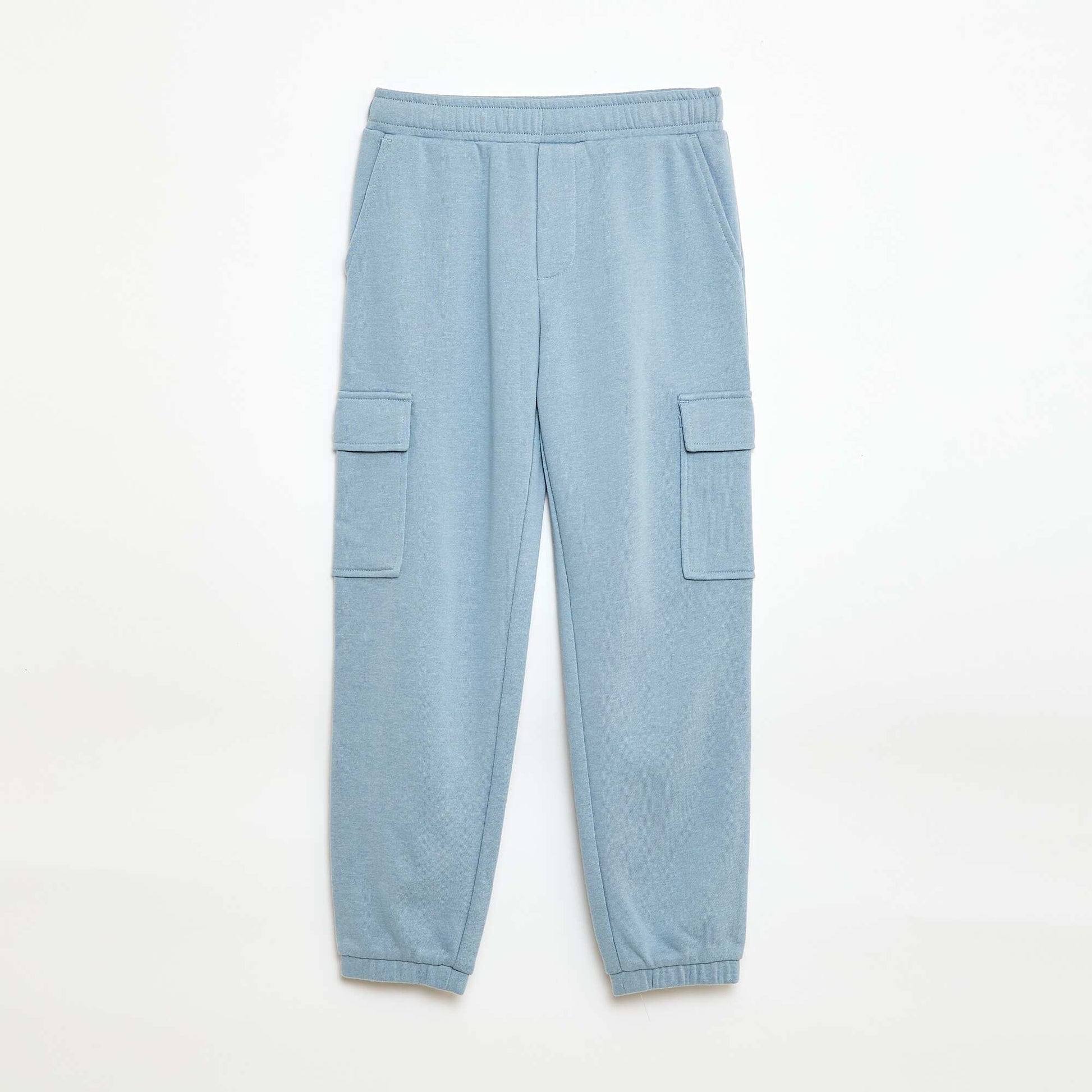 Jogging cargo en french terry BLEU