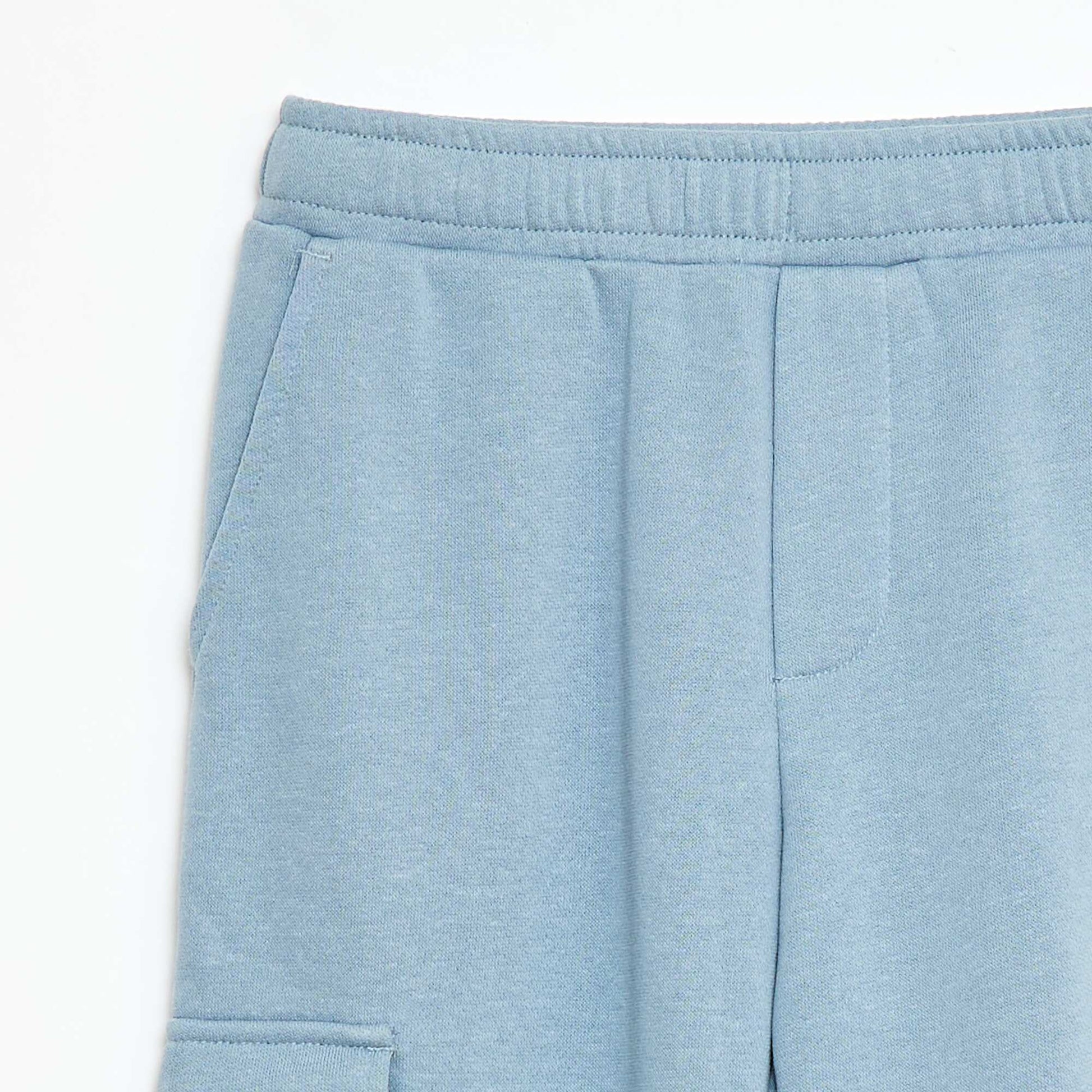 Jogging cargo en french terry BLEU