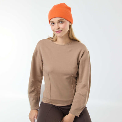 Sweat en molleton à manches longues BEIGE
