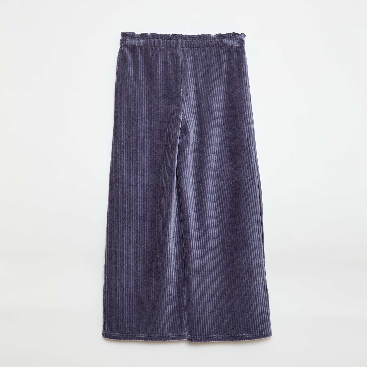 Pantalon legging wide leg en velours côtelé BLEU