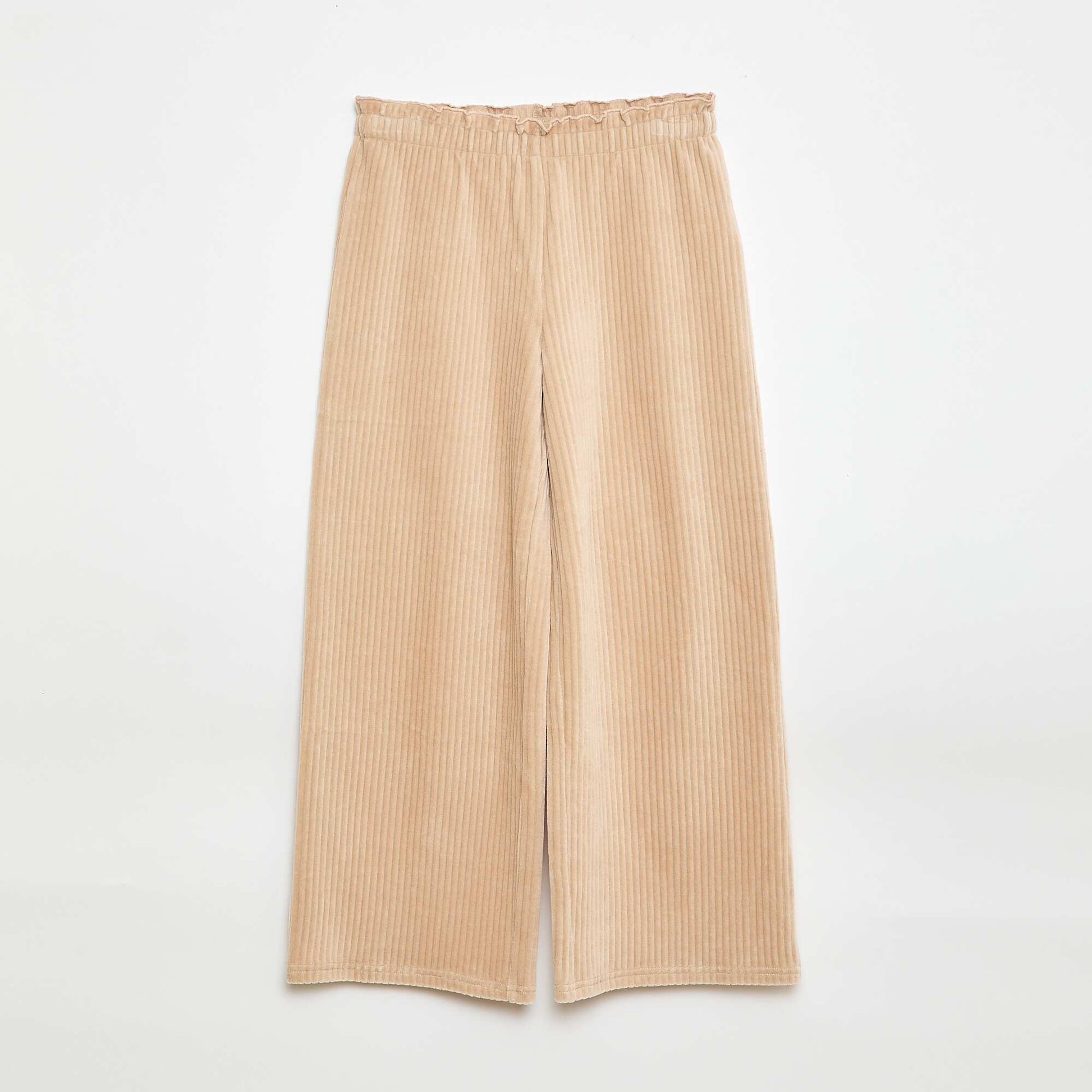 Pantalon legging wide leg en velours côtelé BEIGE
