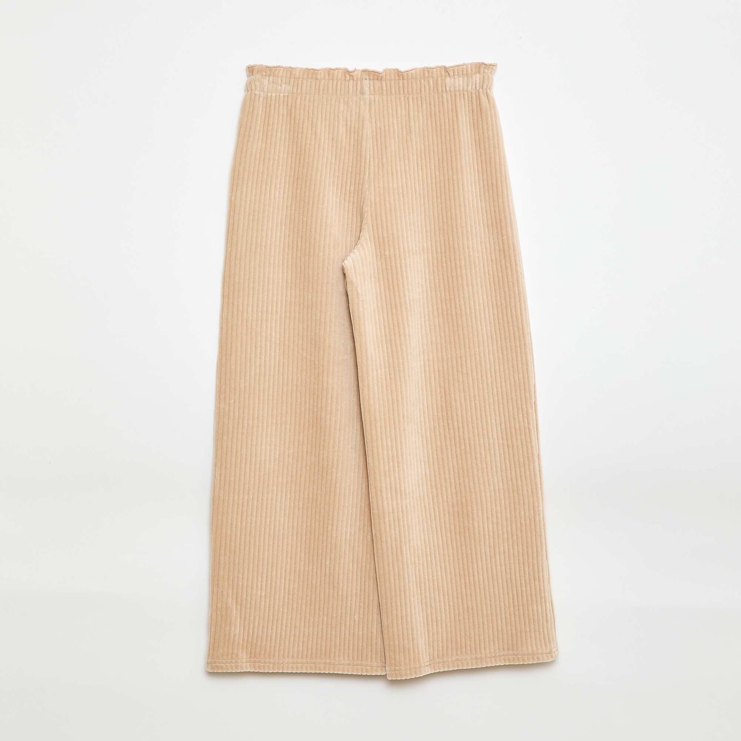 Pantalon legging wide leg en velours côtelé BEIGE