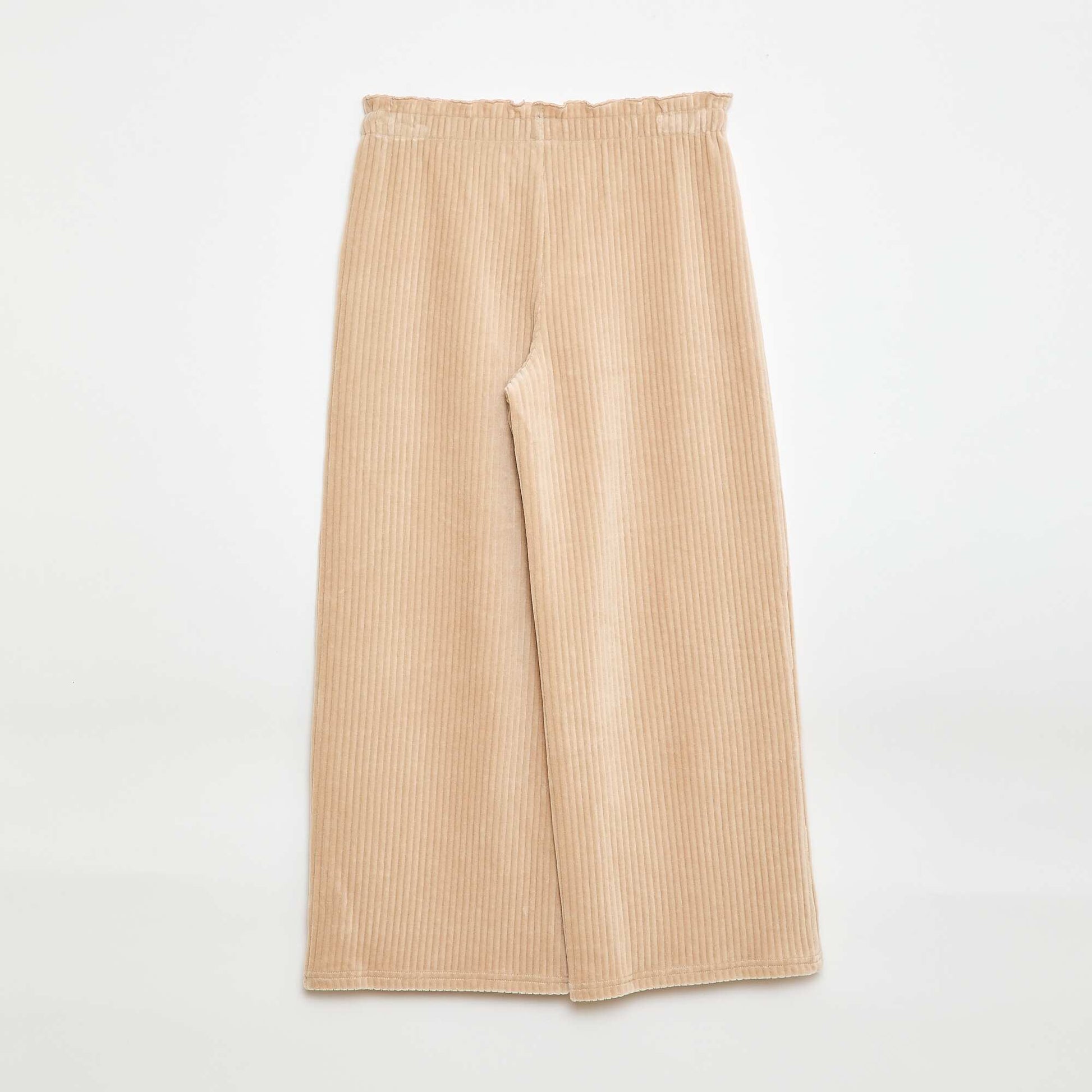 Pantalon legging wide leg en velours côtelé BEIGE