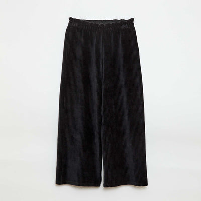 Pantalon legging wide leg en velours côtelé NOIR