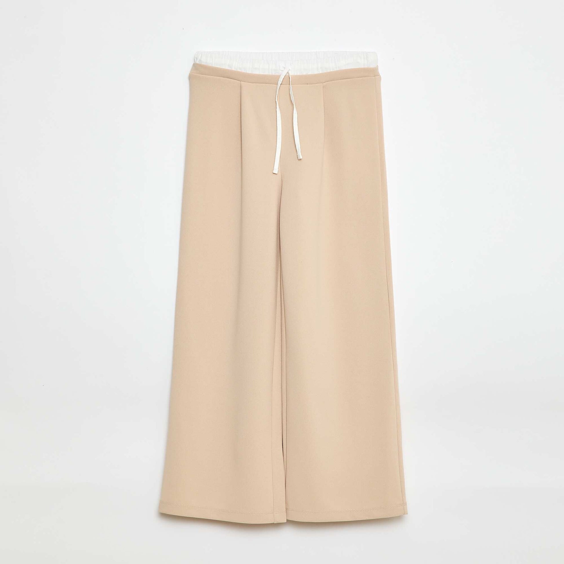 Pantalon large avec effet 2 en 1 avec style caleçon BEIGE
