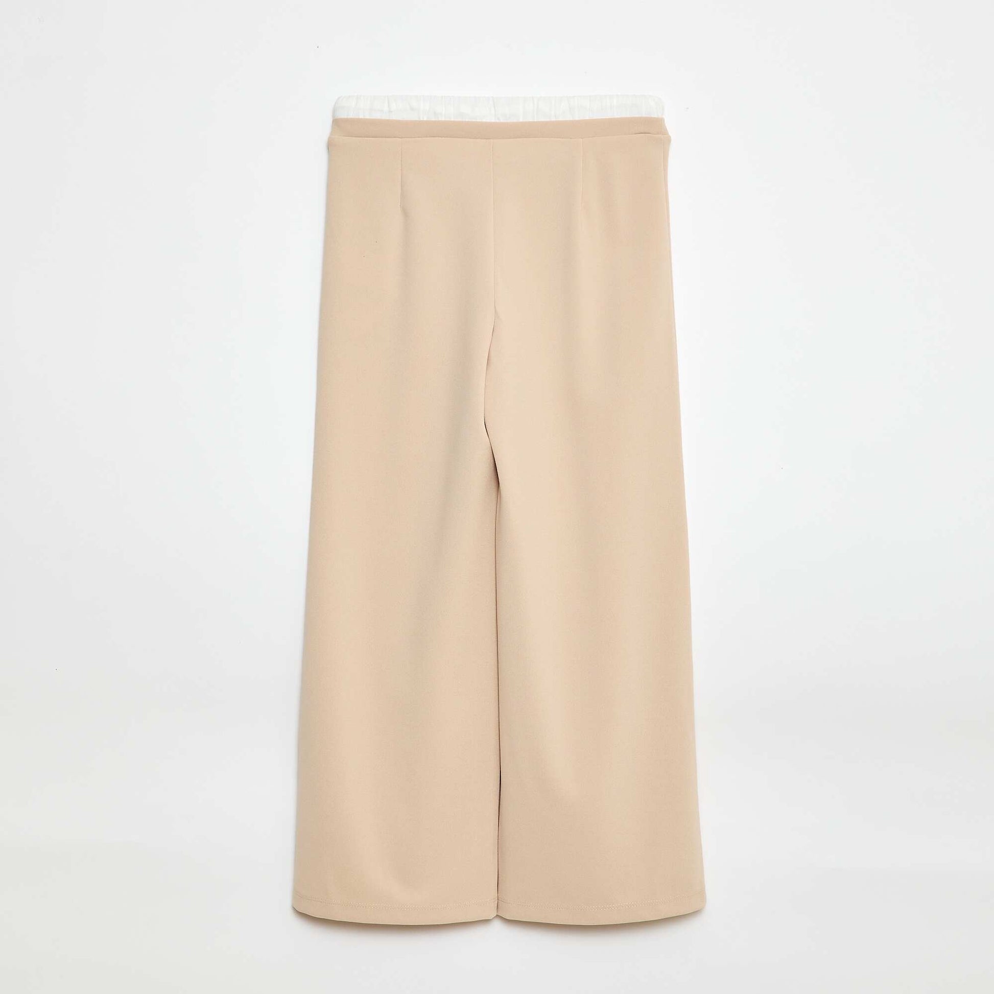 Pantalon large avec effet 2 en 1 avec style caleçon BEIGE