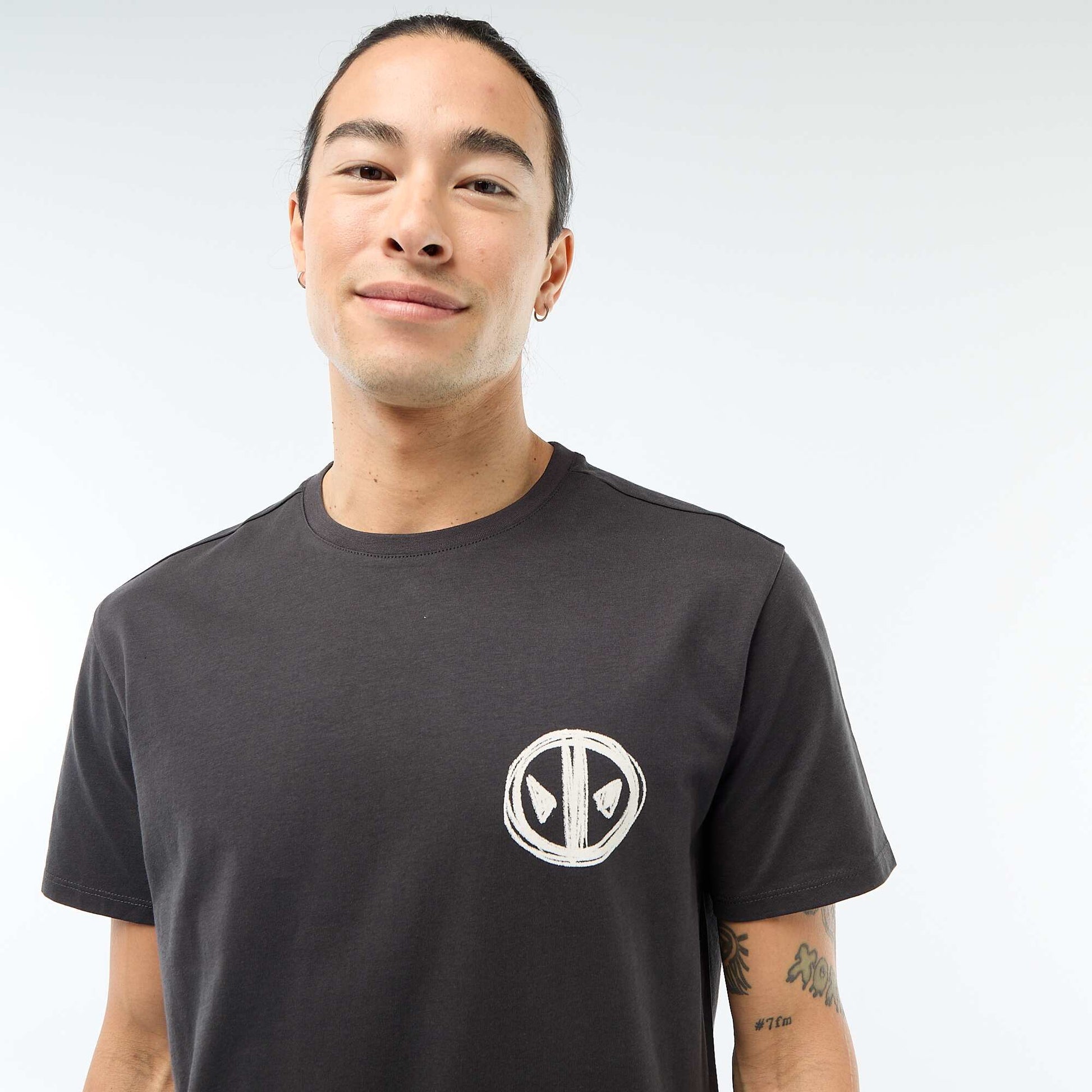 T-shirt 'Deadpool' 'Marvel' imprimé recto-verso NOIR