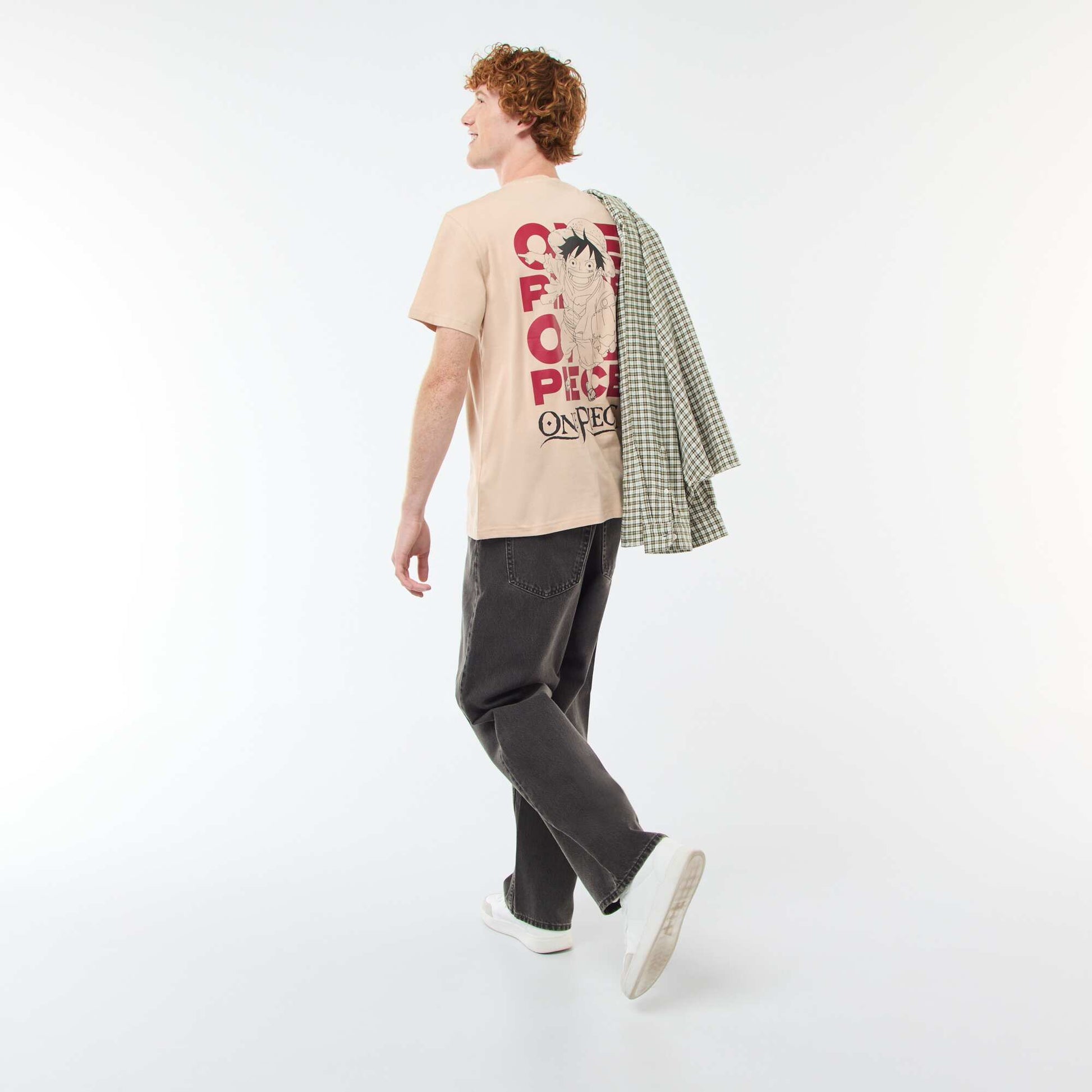 Tee-shirt long imprimé 'One Piece' BEIGE