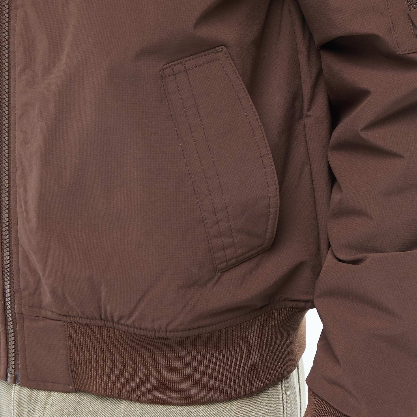Blouson style aviateur avec poche zippée sur la manche MARRON