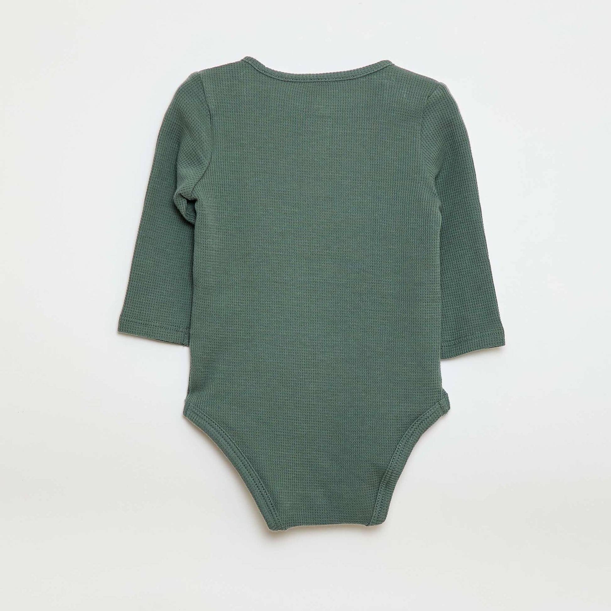 Body manches longues maille gaufrée VERT