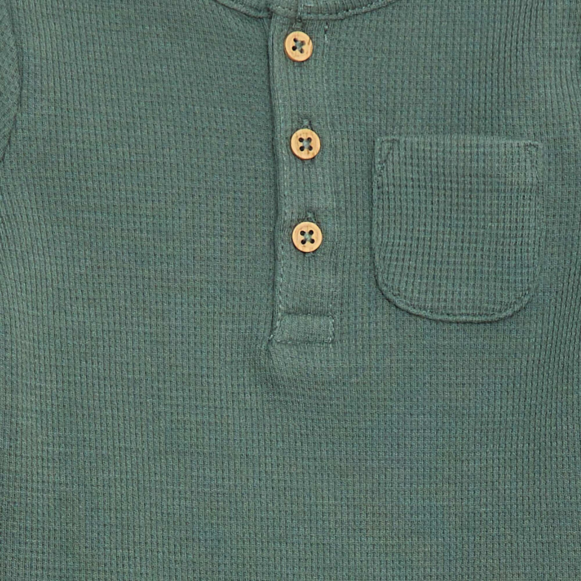 Body manches longues maille gaufrée VERT