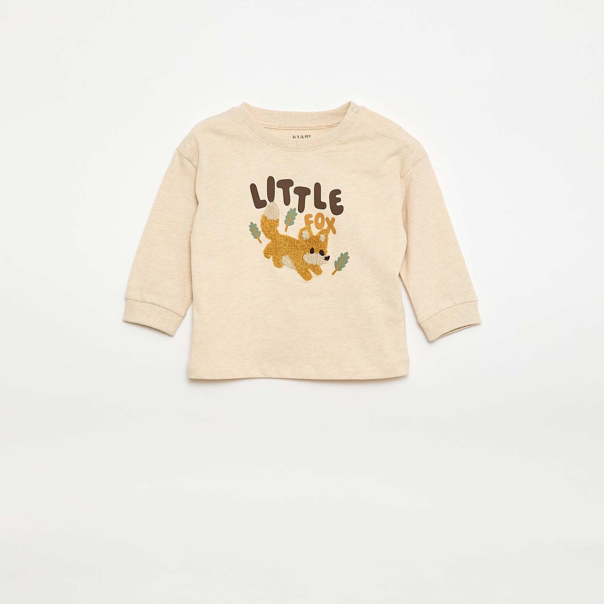 T-shirt animé maille bouclette BEIGE