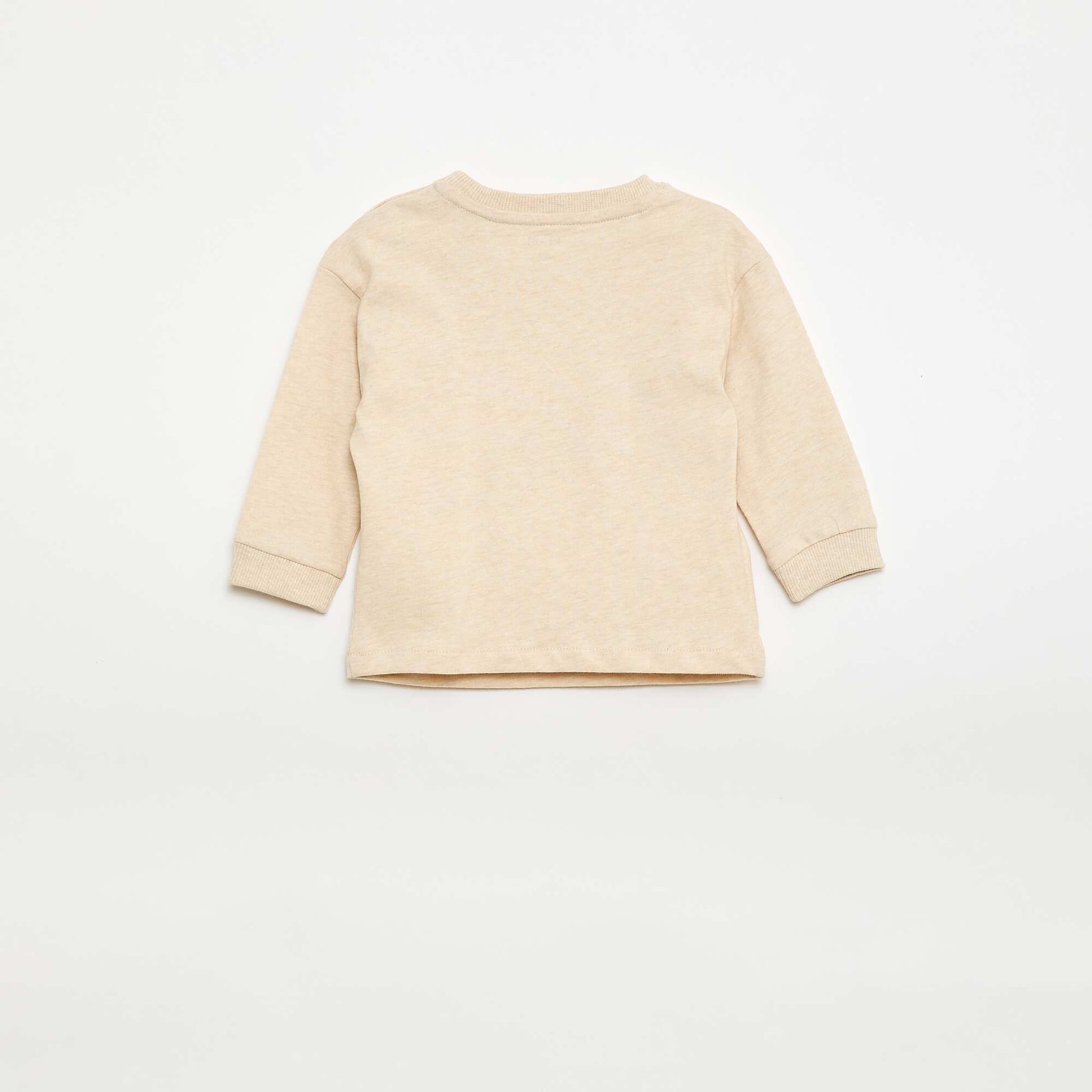 T-shirt animé maille bouclette BEIGE