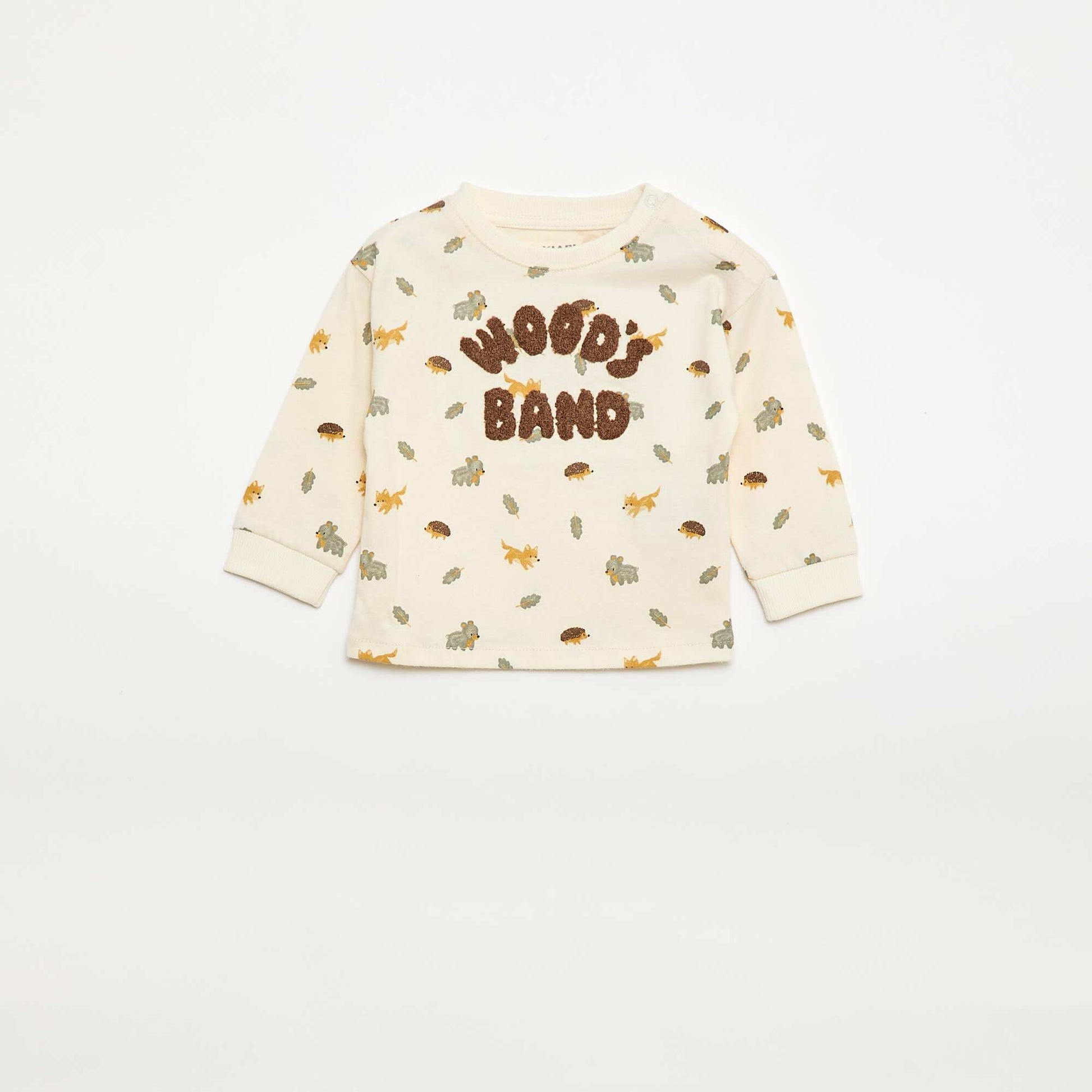 T-shirt animé maille bouclette BLANC