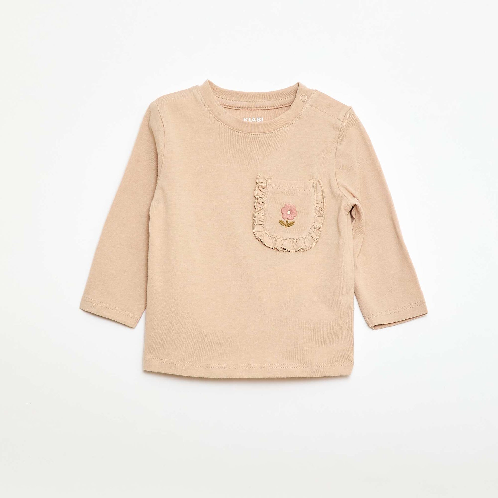 T-shirt avec poche fantaisie BEIGE