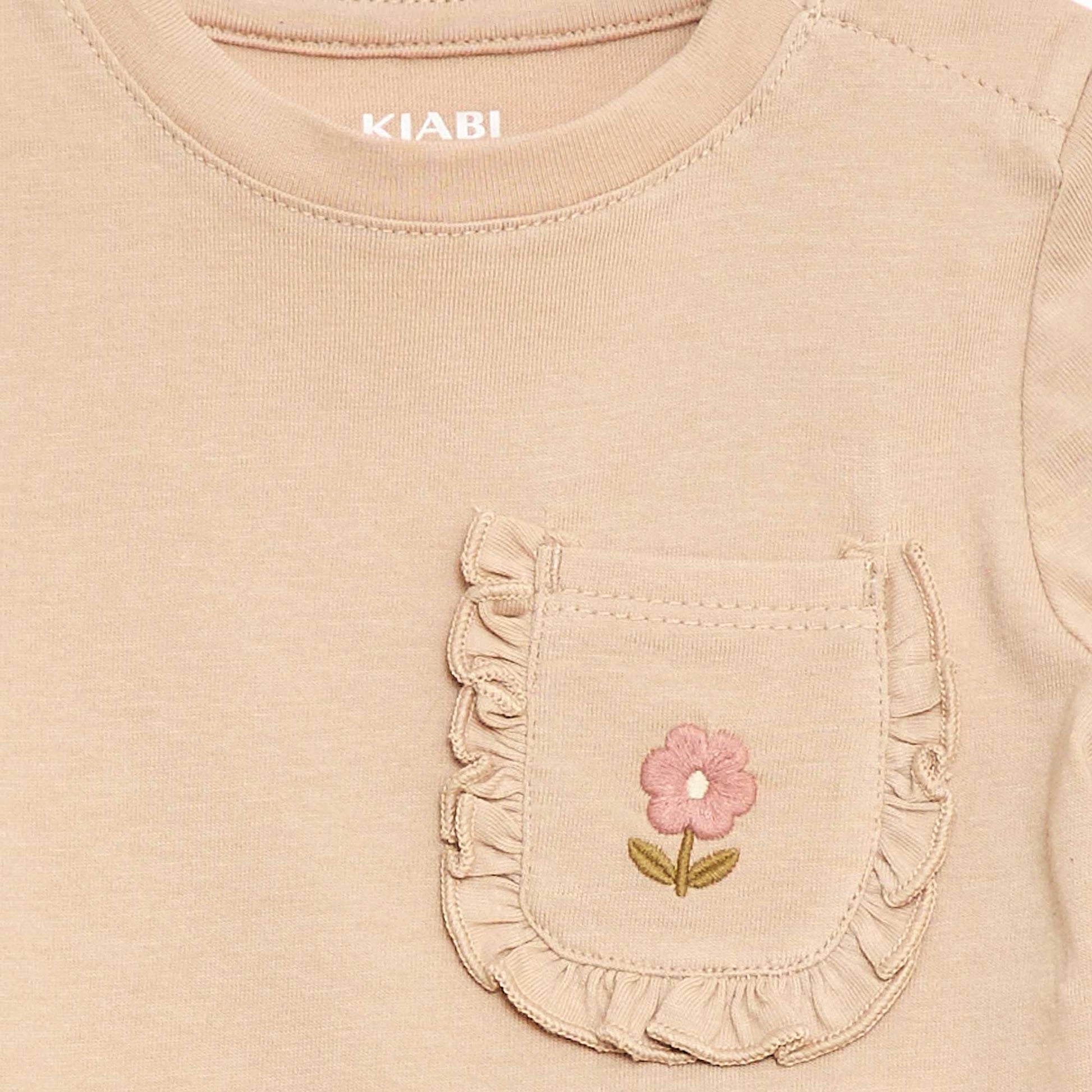 T-shirt avec poche fantaisie BEIGE