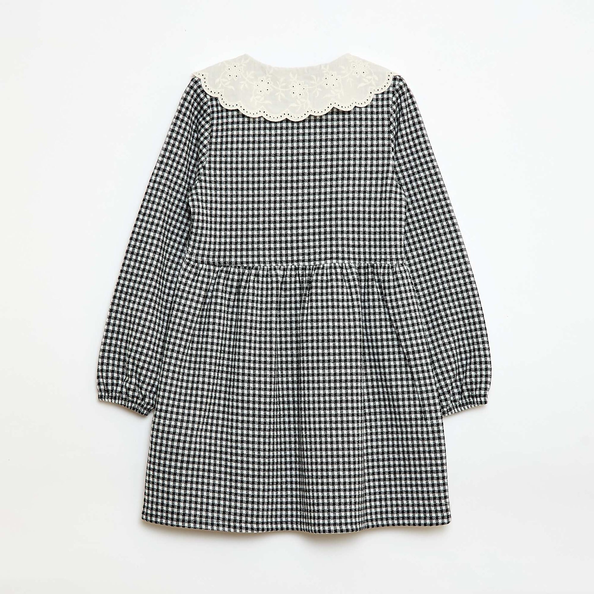 Robe en maille jacquard avec col claudine NOIR