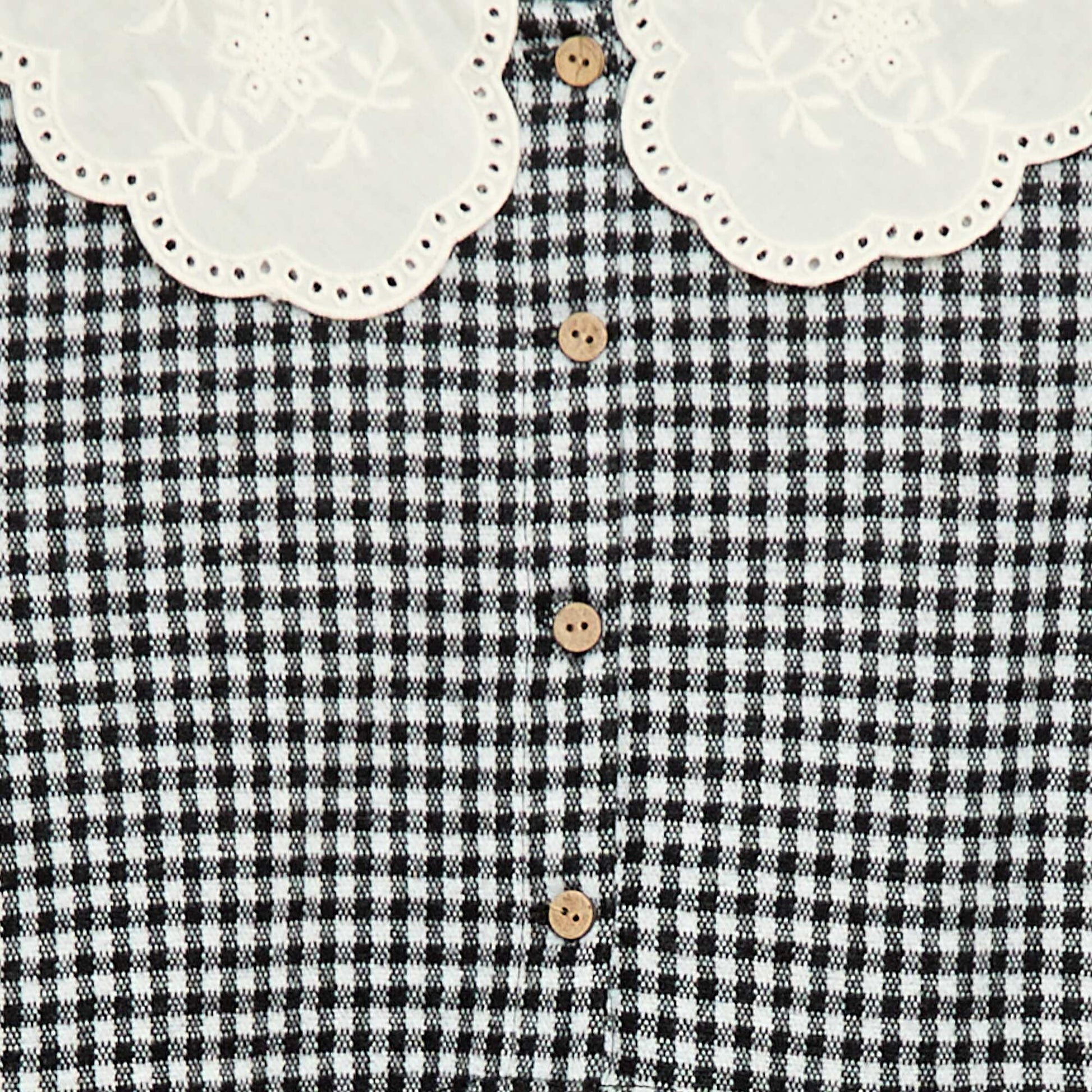 Robe en maille jacquard avec col claudine NOIR