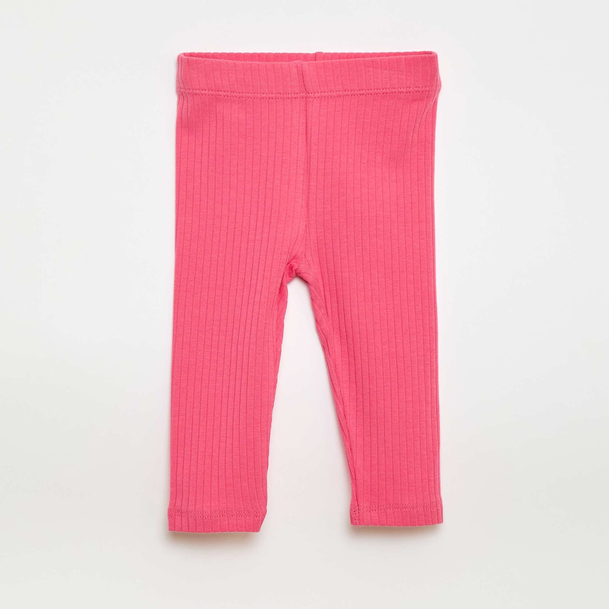Lot de 2 leggings côtelés BLANC/ROSE