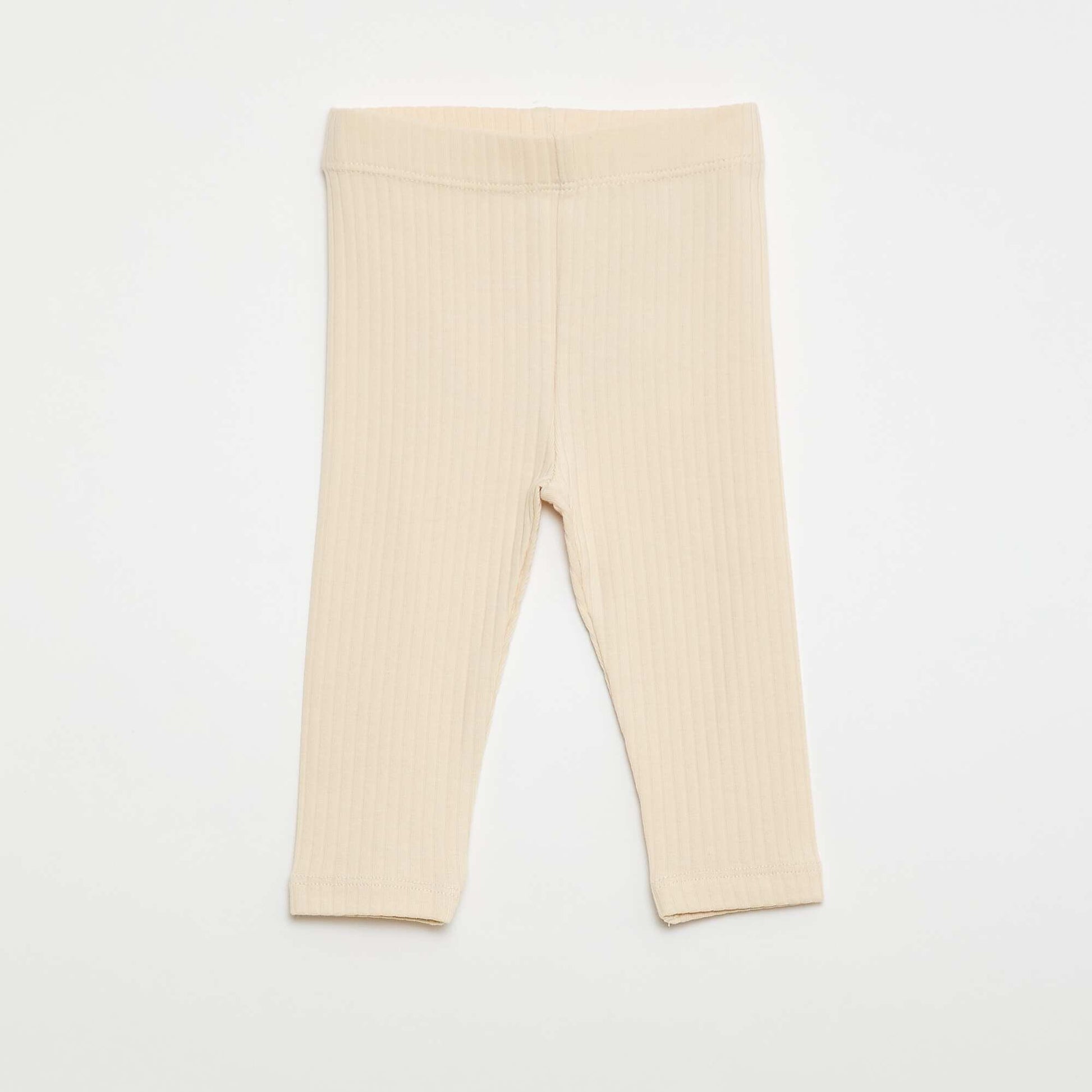 Lot de 2 leggings côtelés BLANC/ROSE