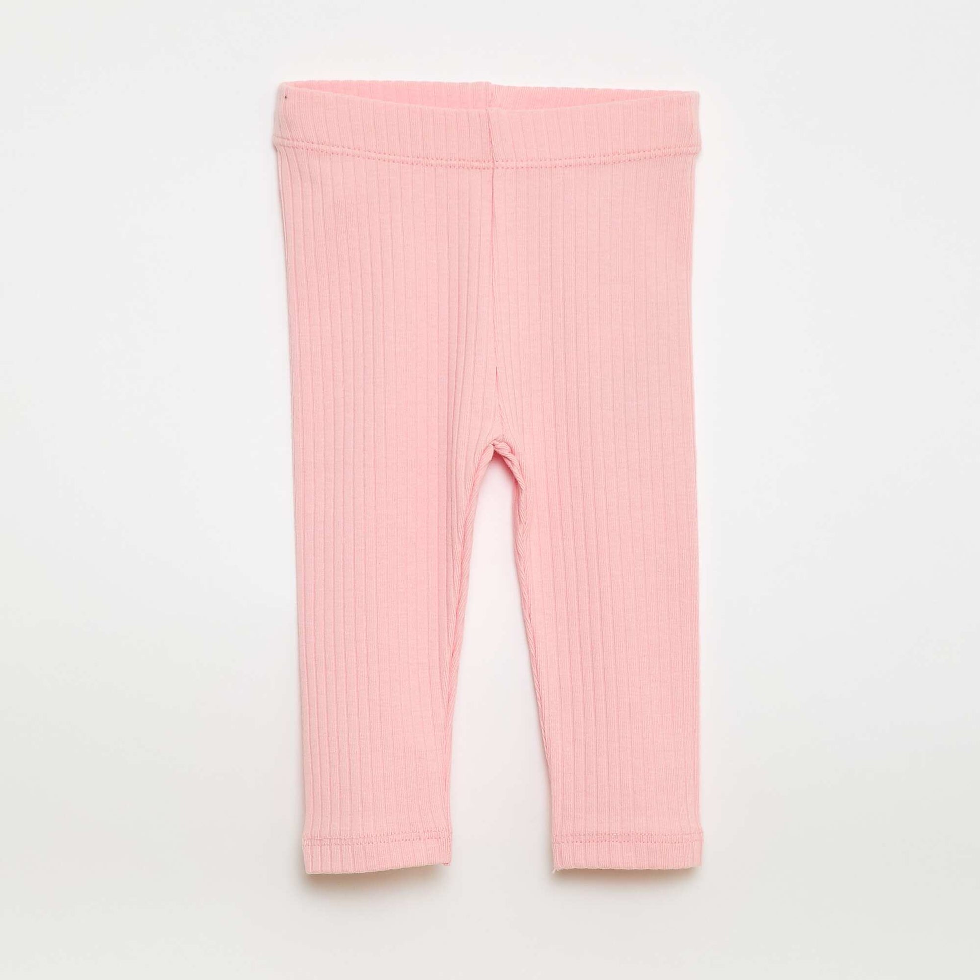 Lot de 2 leggings côtelés BEIGE/ROSE