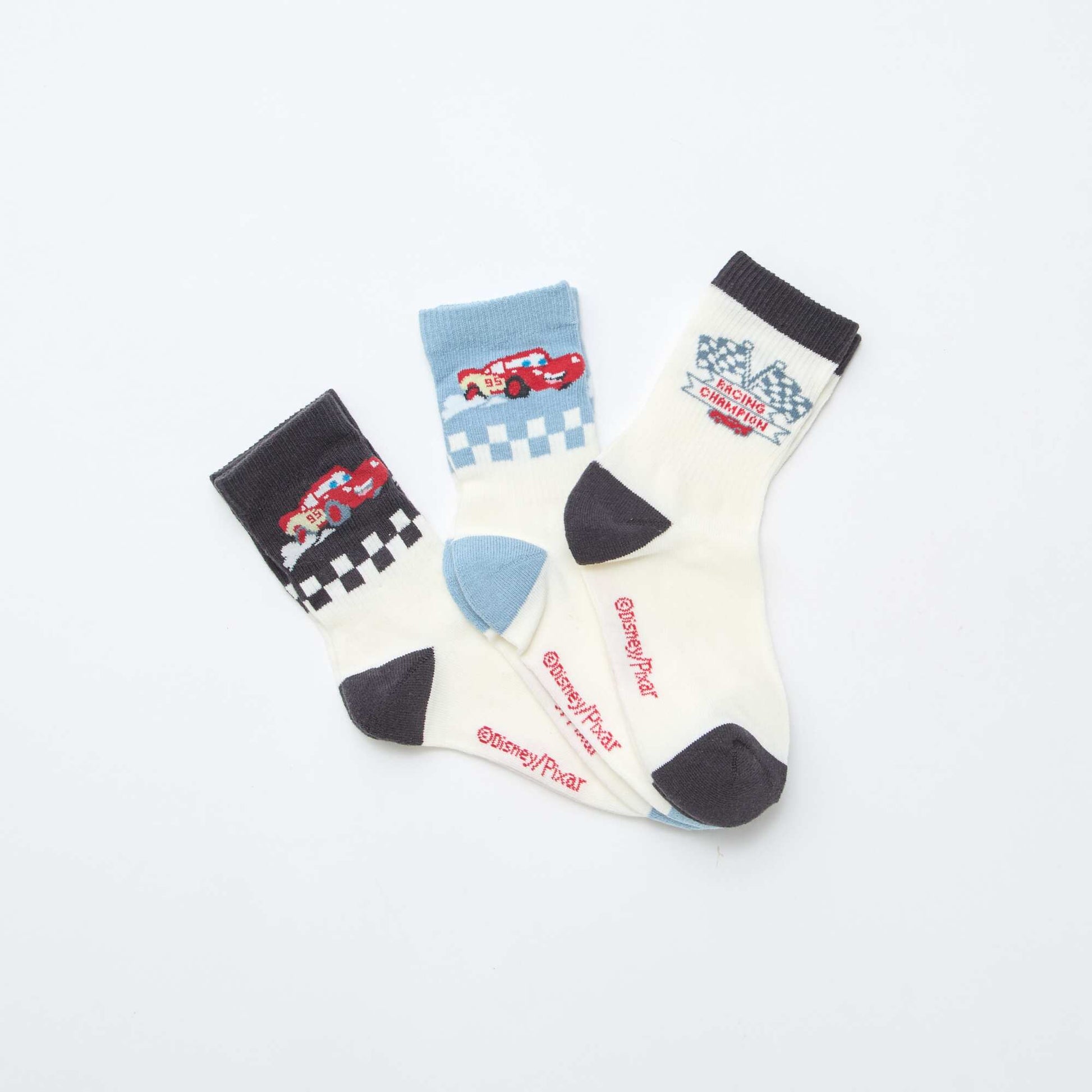 Lot de 3 chaussettes fantaisies 'Cars' BLEU