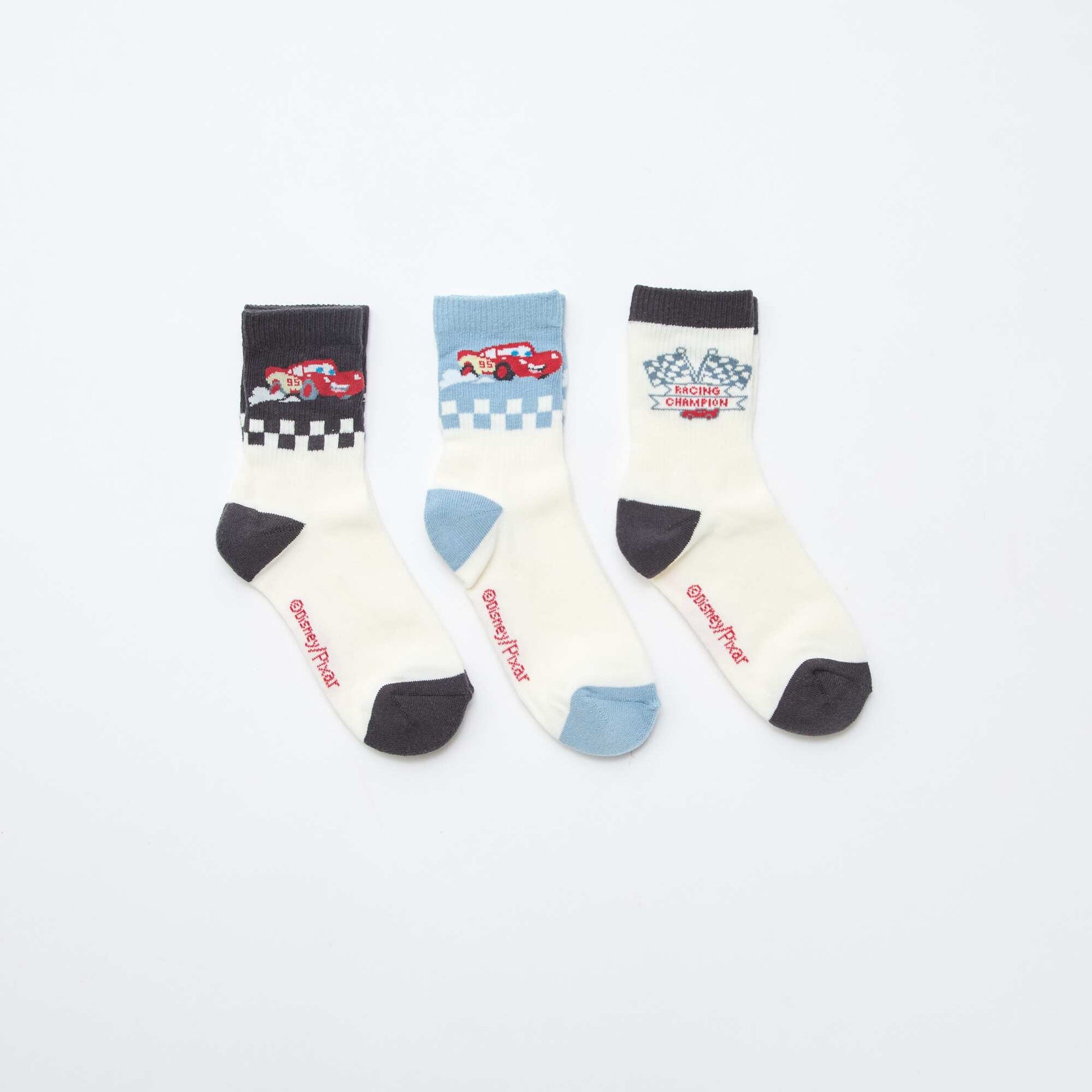 Lot de 3 chaussettes fantaisies 'Cars' BLEU