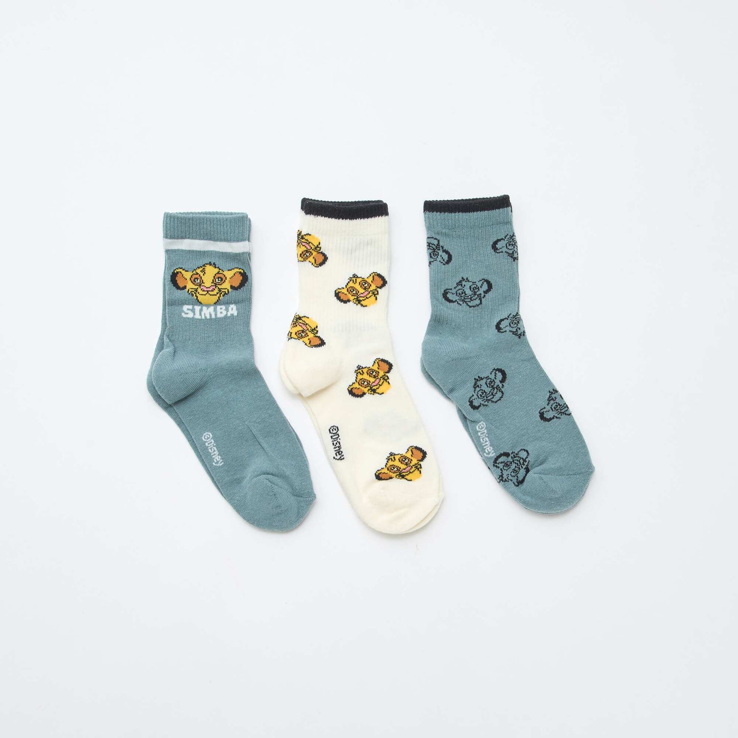 Lot de 3 chaussettes fantaisies 'Simba' VERT