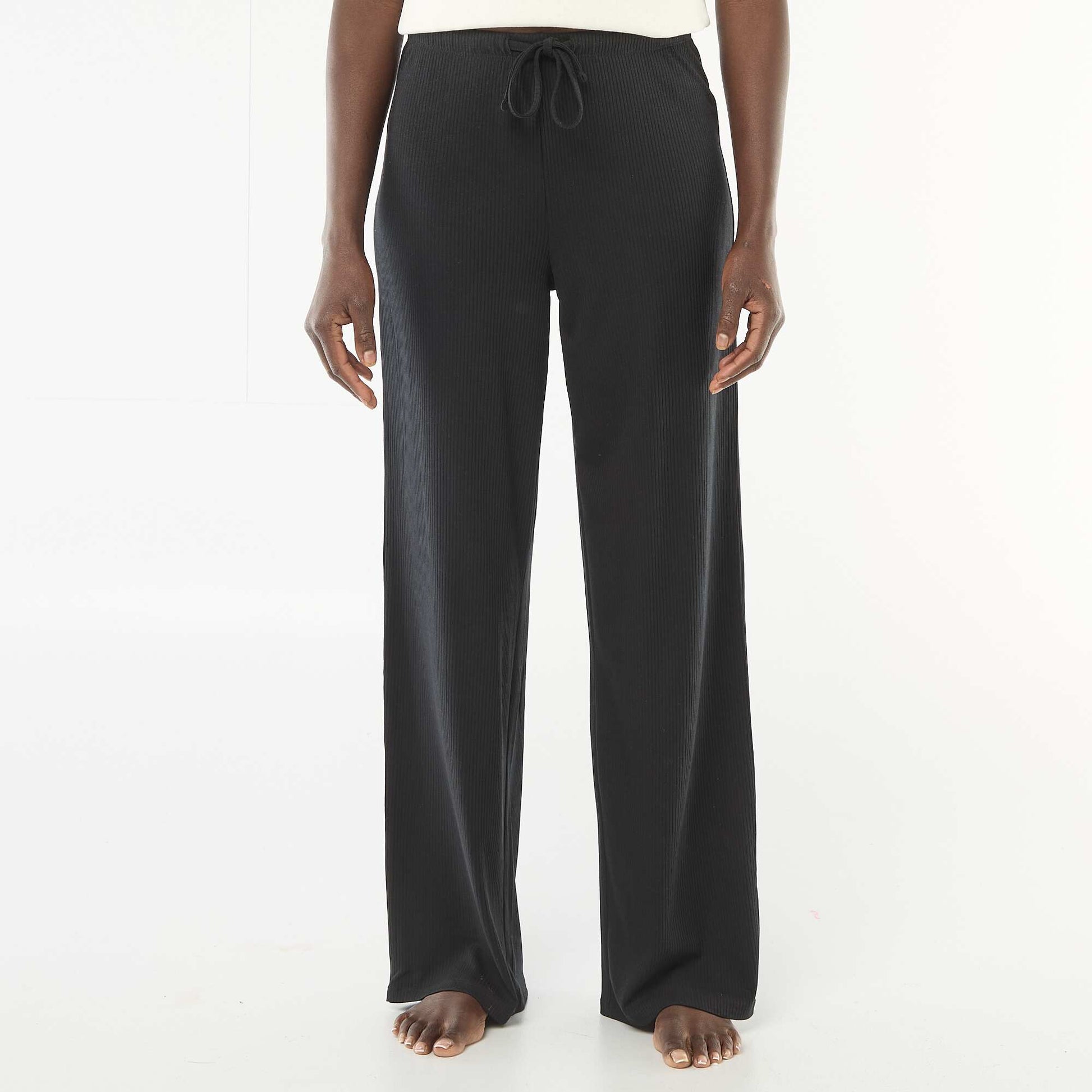 Pantalon pyjama en maille stretch NOIR