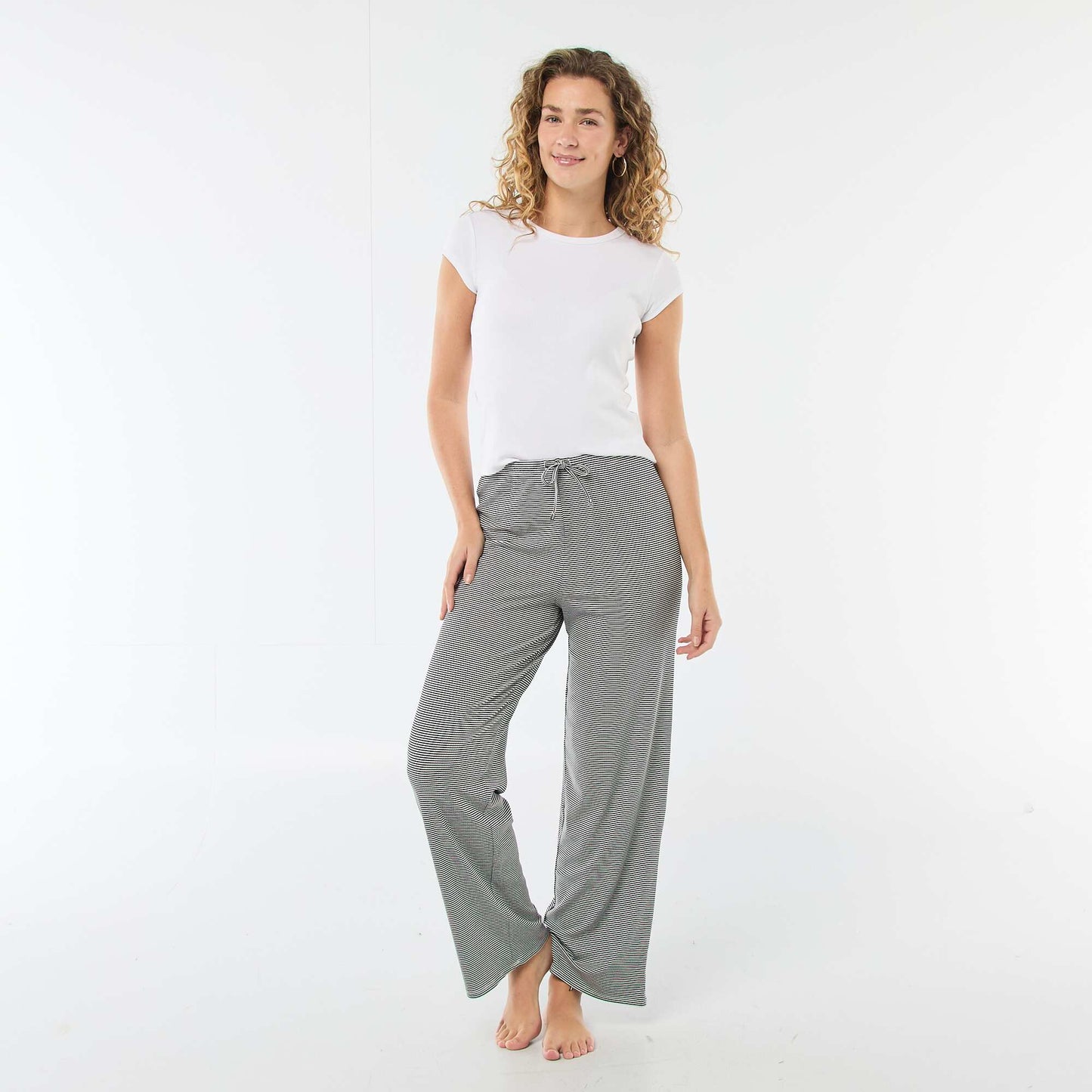 Pantalon pyjama en maille stretch BLEU