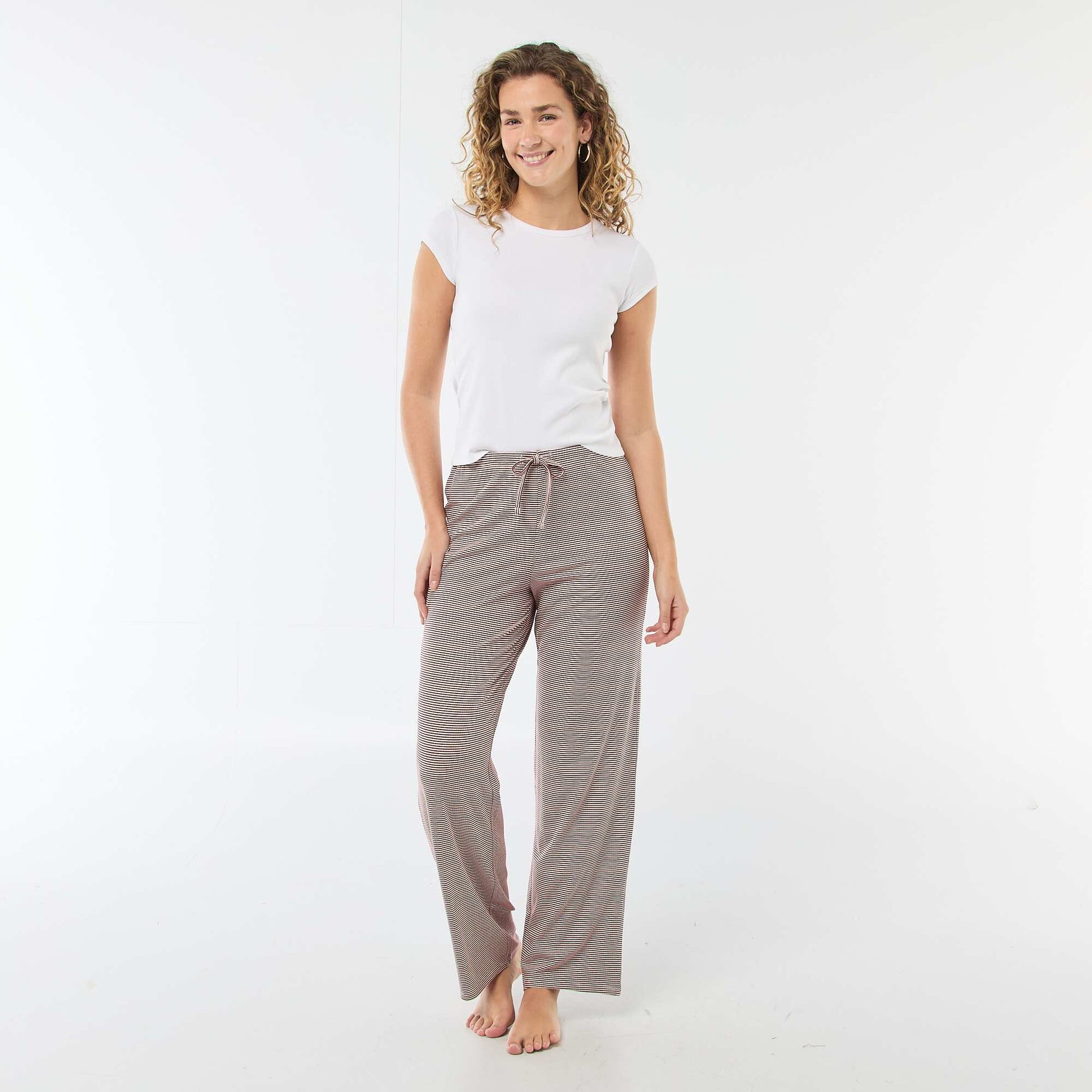 Pantalon pyjama en maille stretch ROUGE