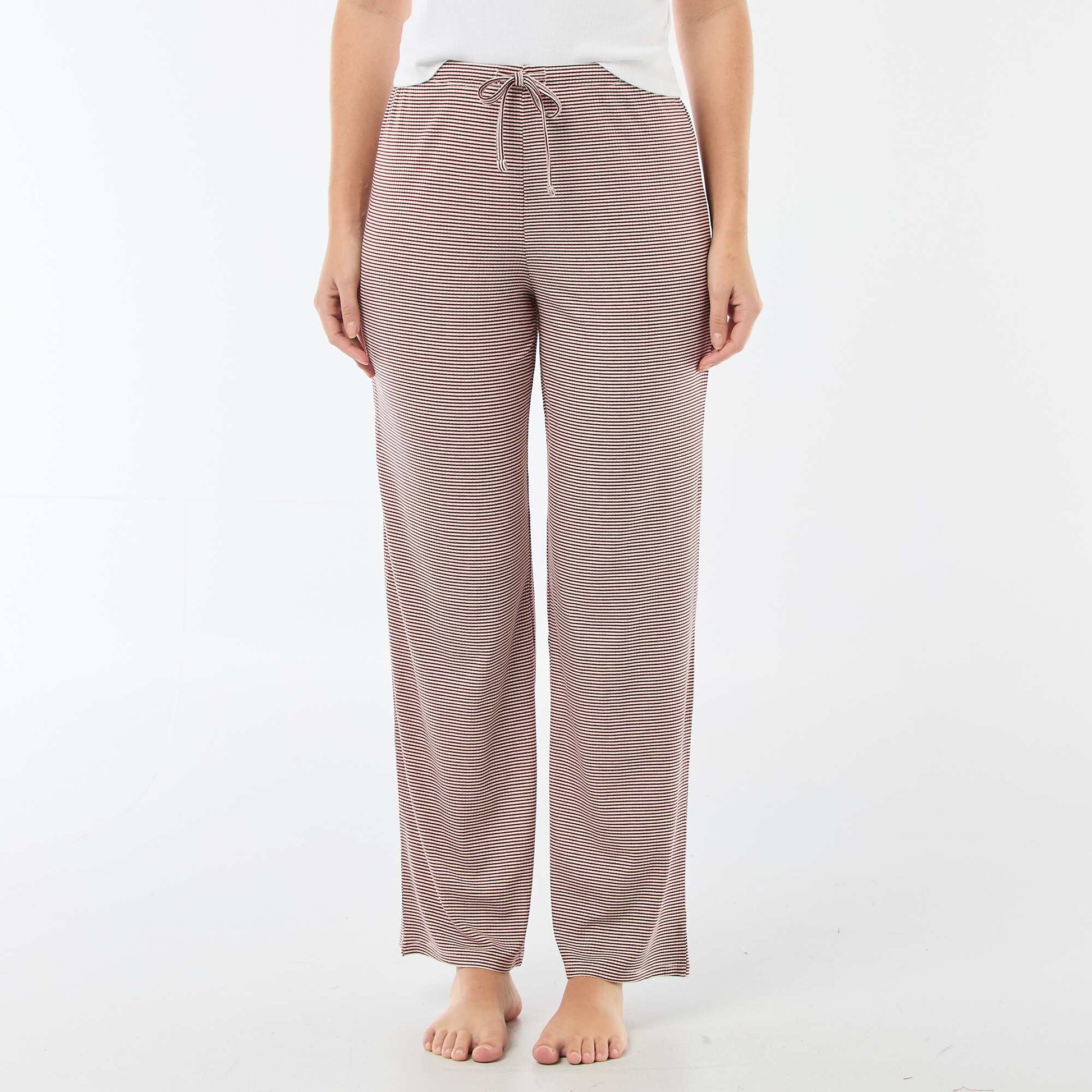 Pantalon pyjama en maille stretch ROUGE