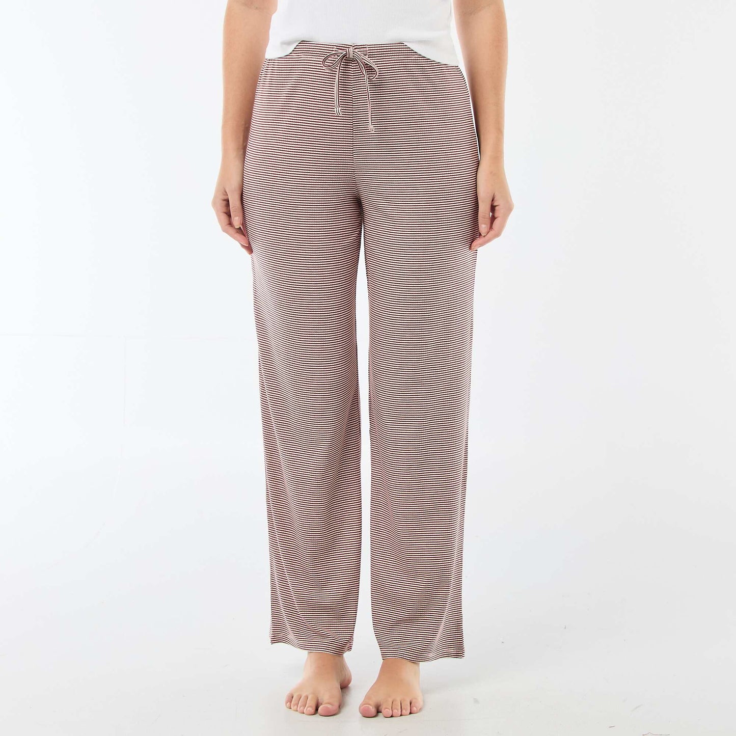 Pantalon pyjama en maille stretch ROUGE